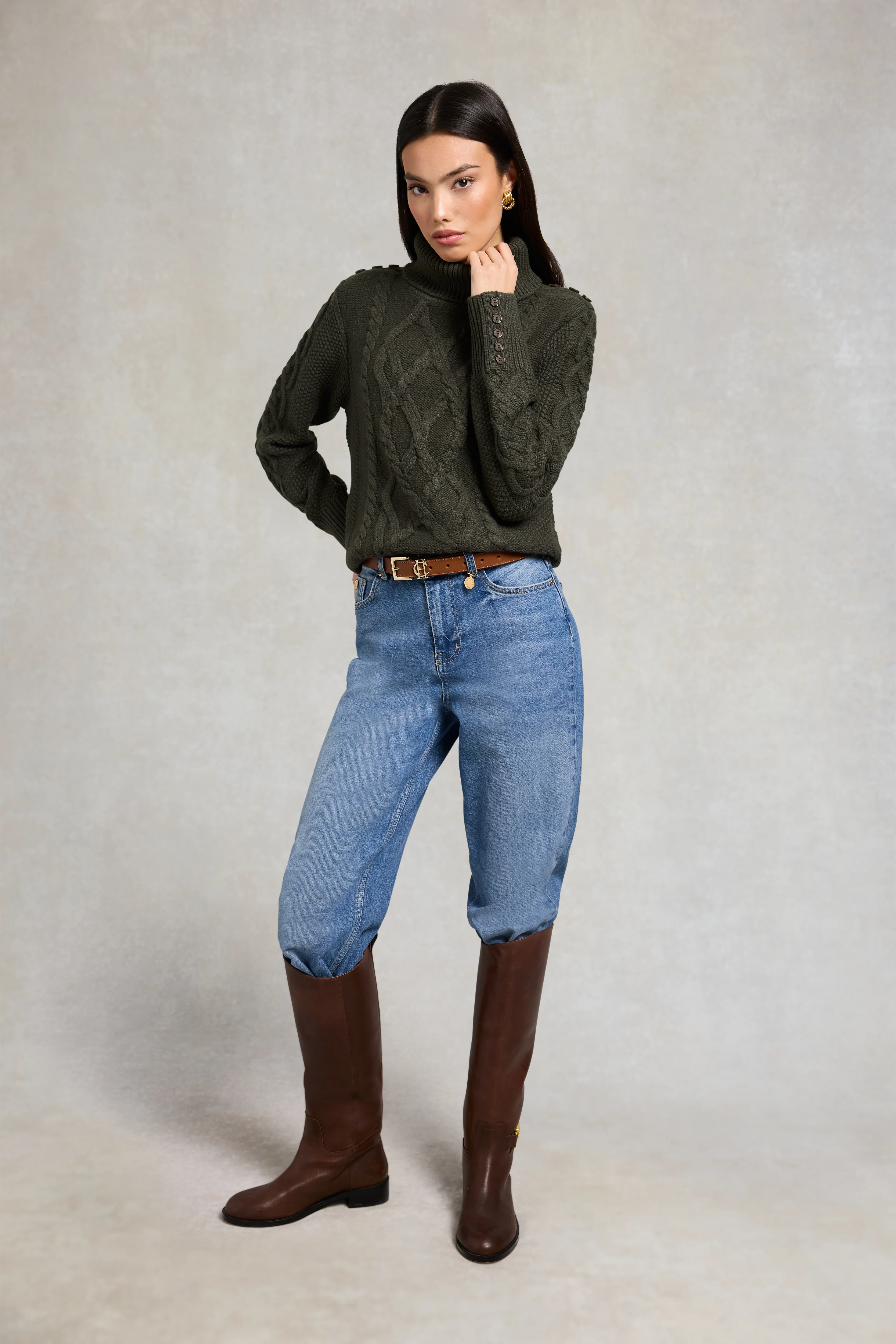 Cortina Roll Neck Knit (Fern Green) - Image 2