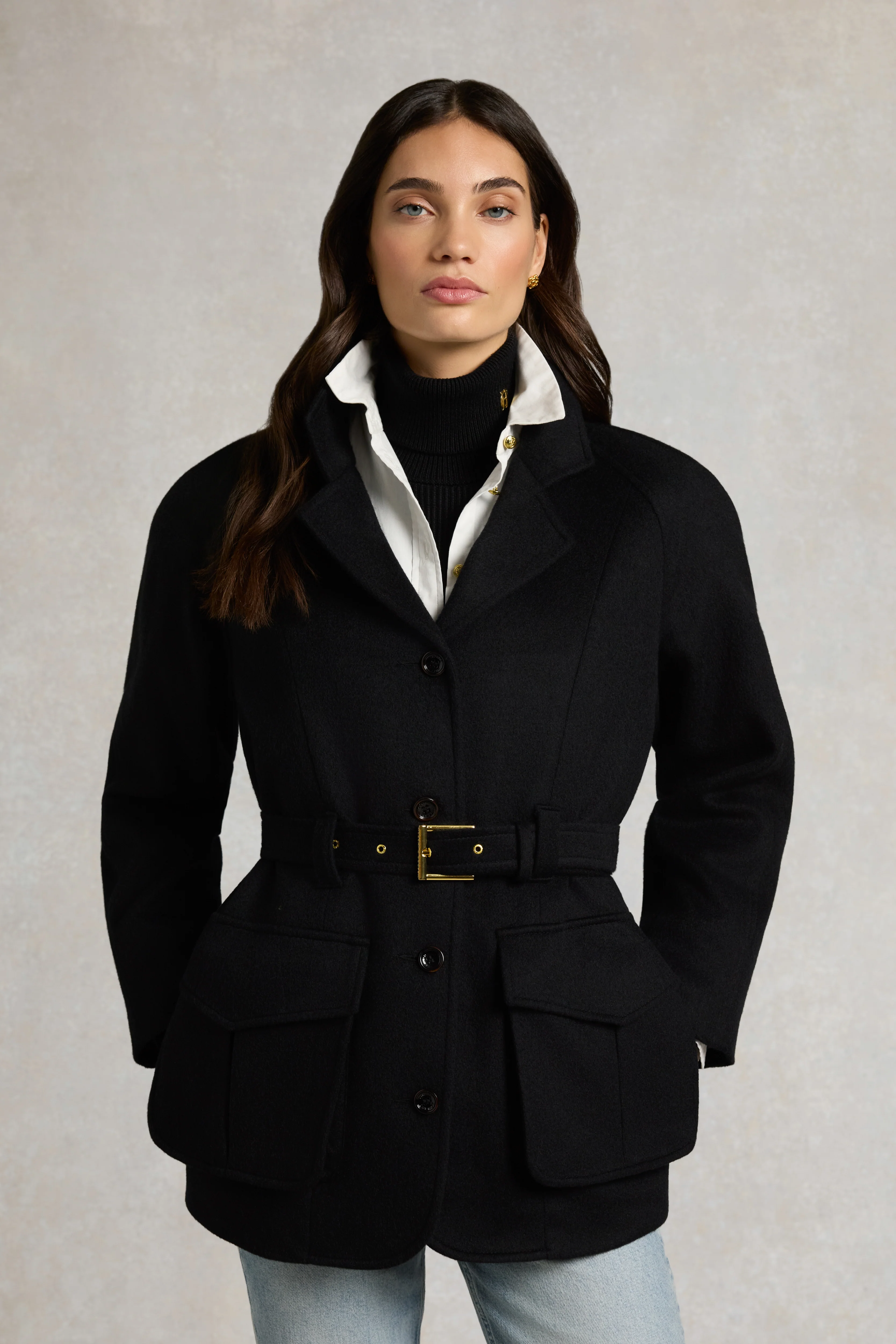 Cotswold Belted Jacket (Soft Black)