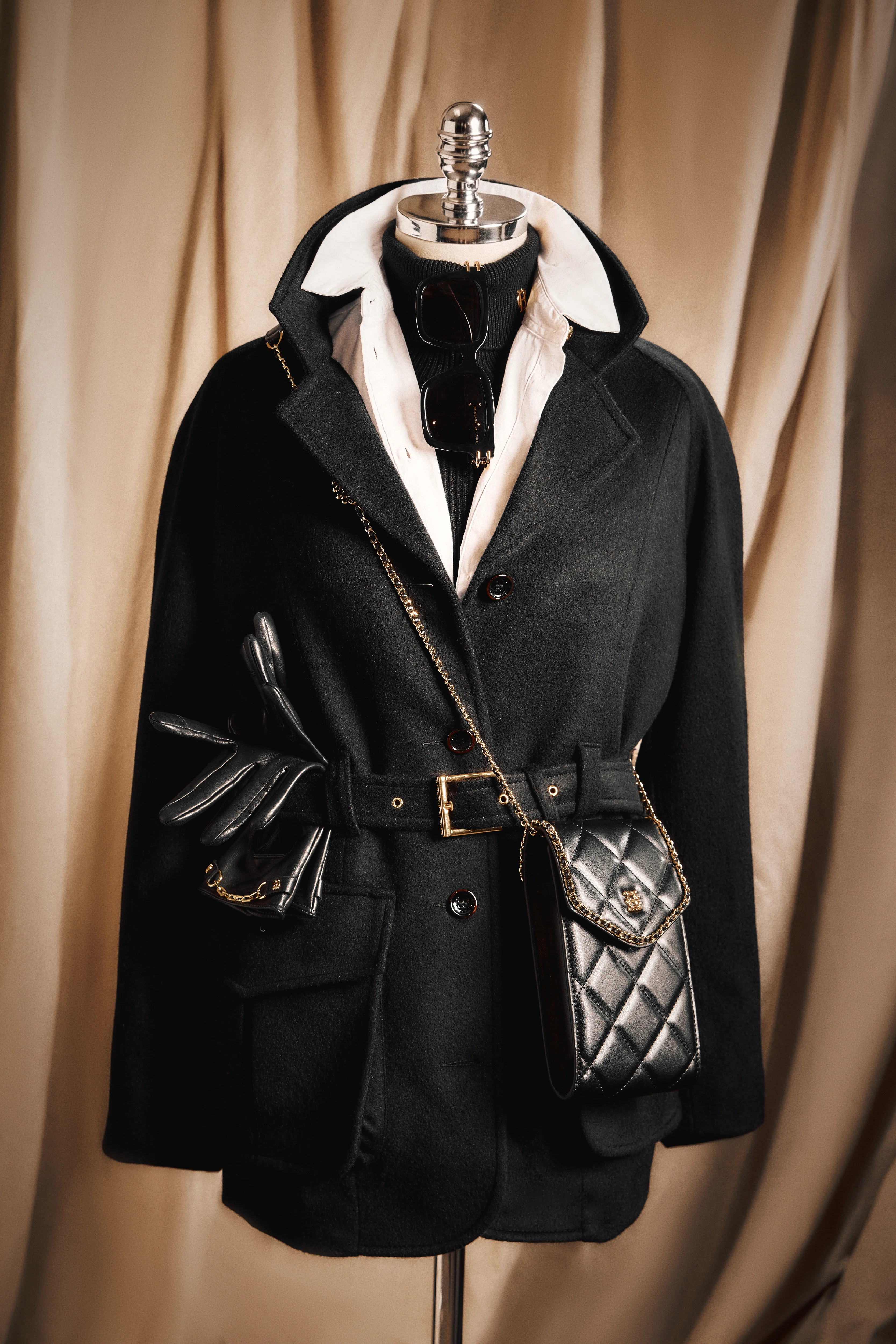 Cotswold Belted Jacket (Soft Black) - Image 6