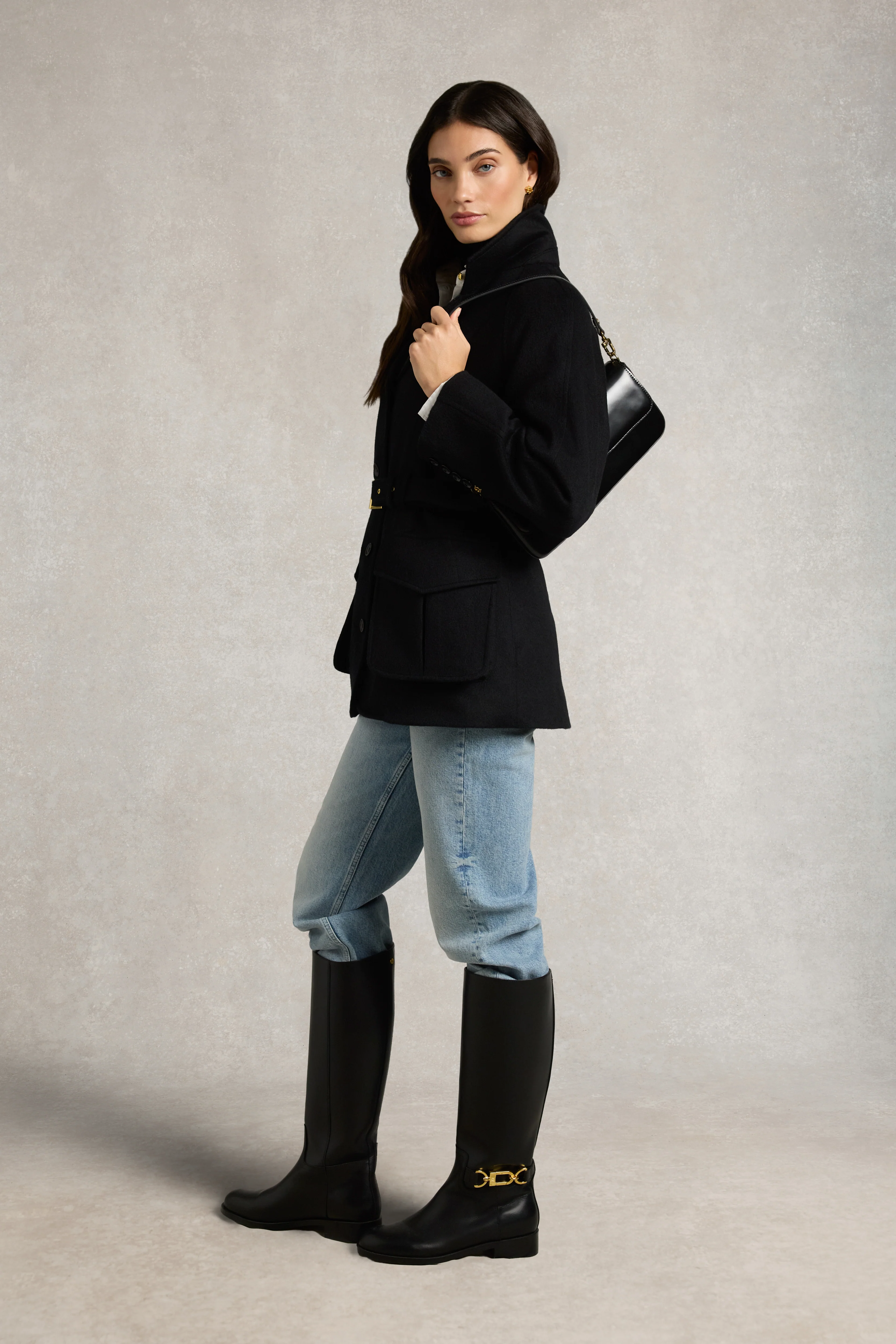 Cotswold Belted Jacket (Soft Black) - Image 8