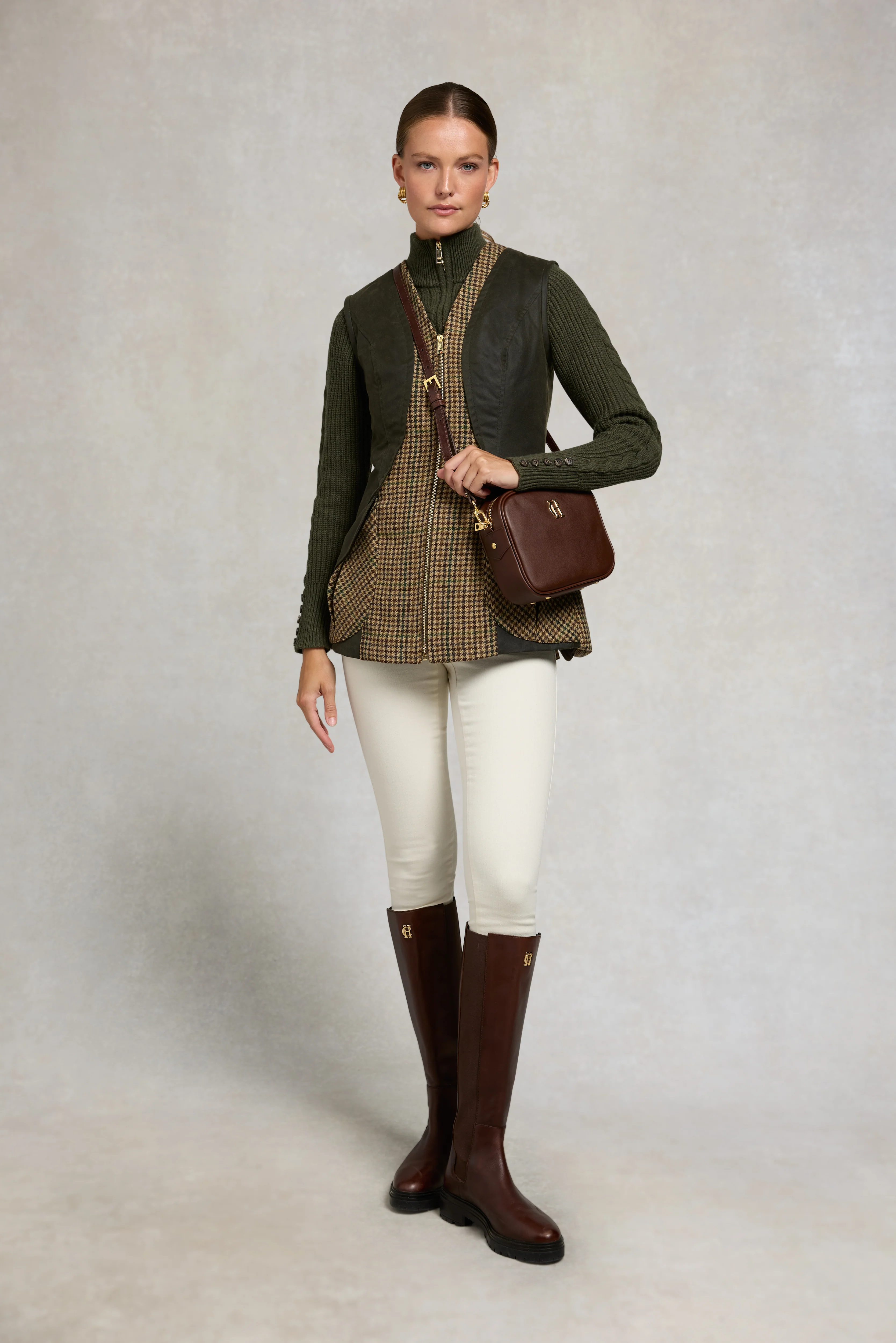 Country Cable Quarter Zip Knit (Forest Green) - Image 5