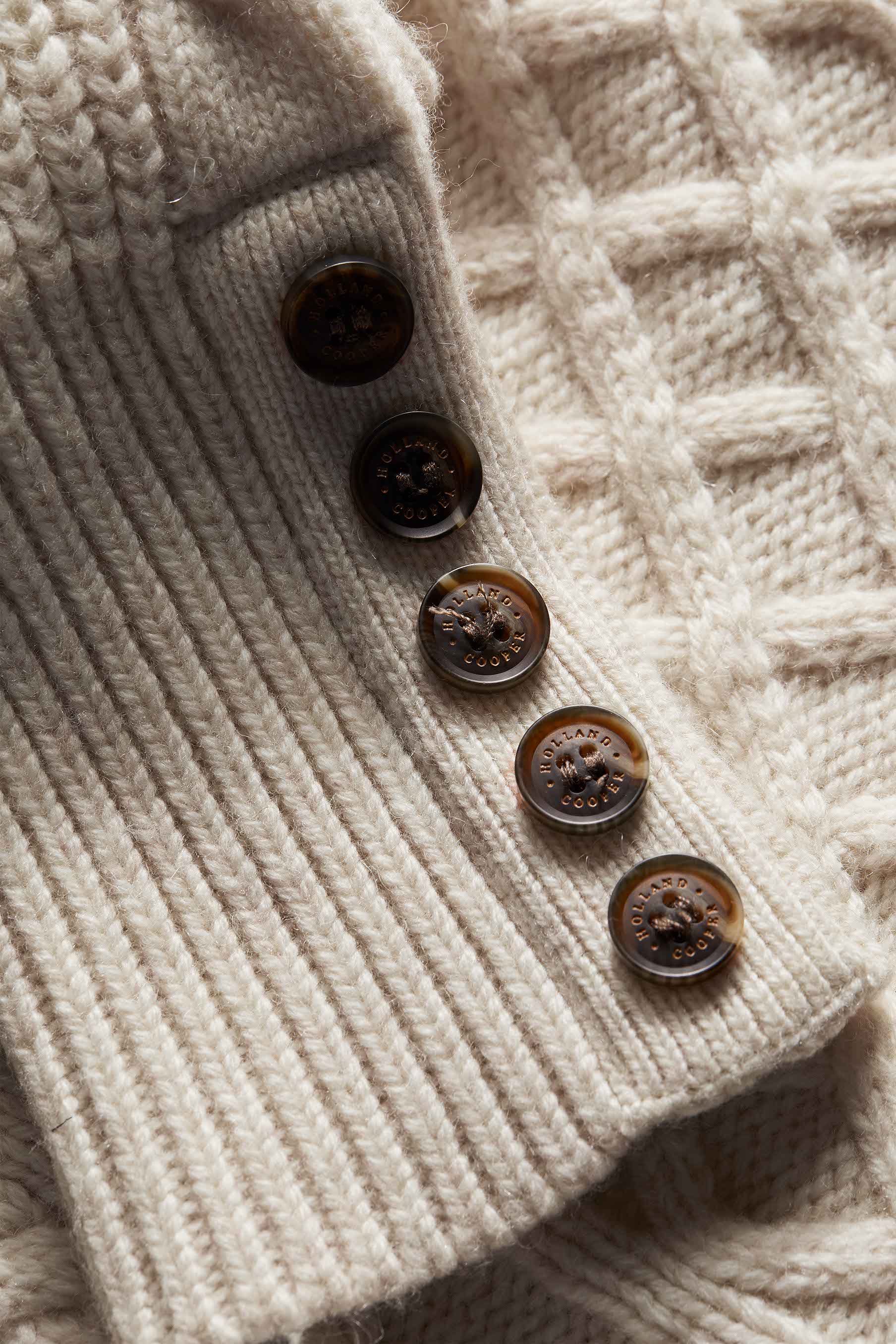 Country Cable Quarter Zip Knit (Oat) - Image 7