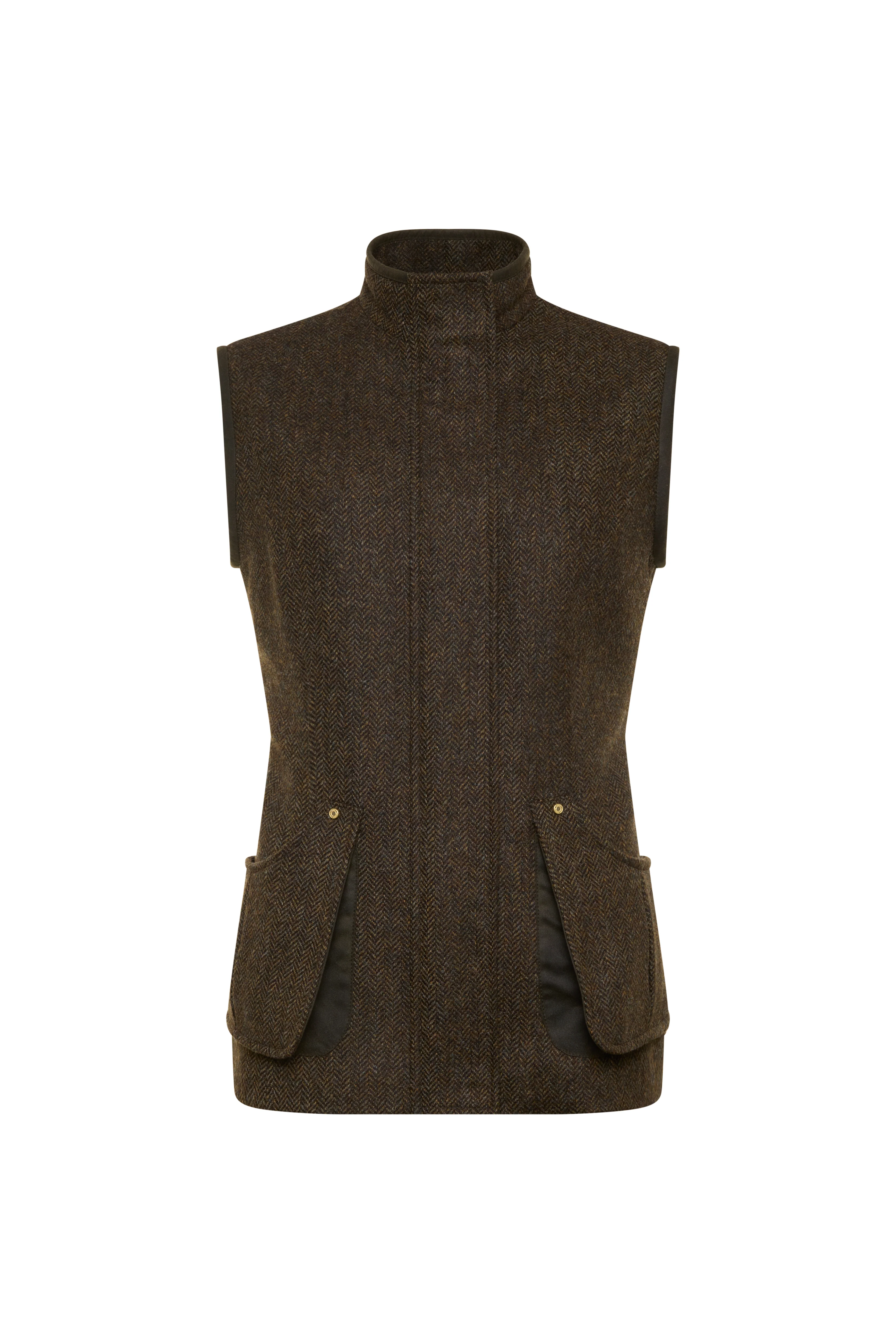 Country Classic Tweed Gilet (Dark Green Herringbone) - Image 5
