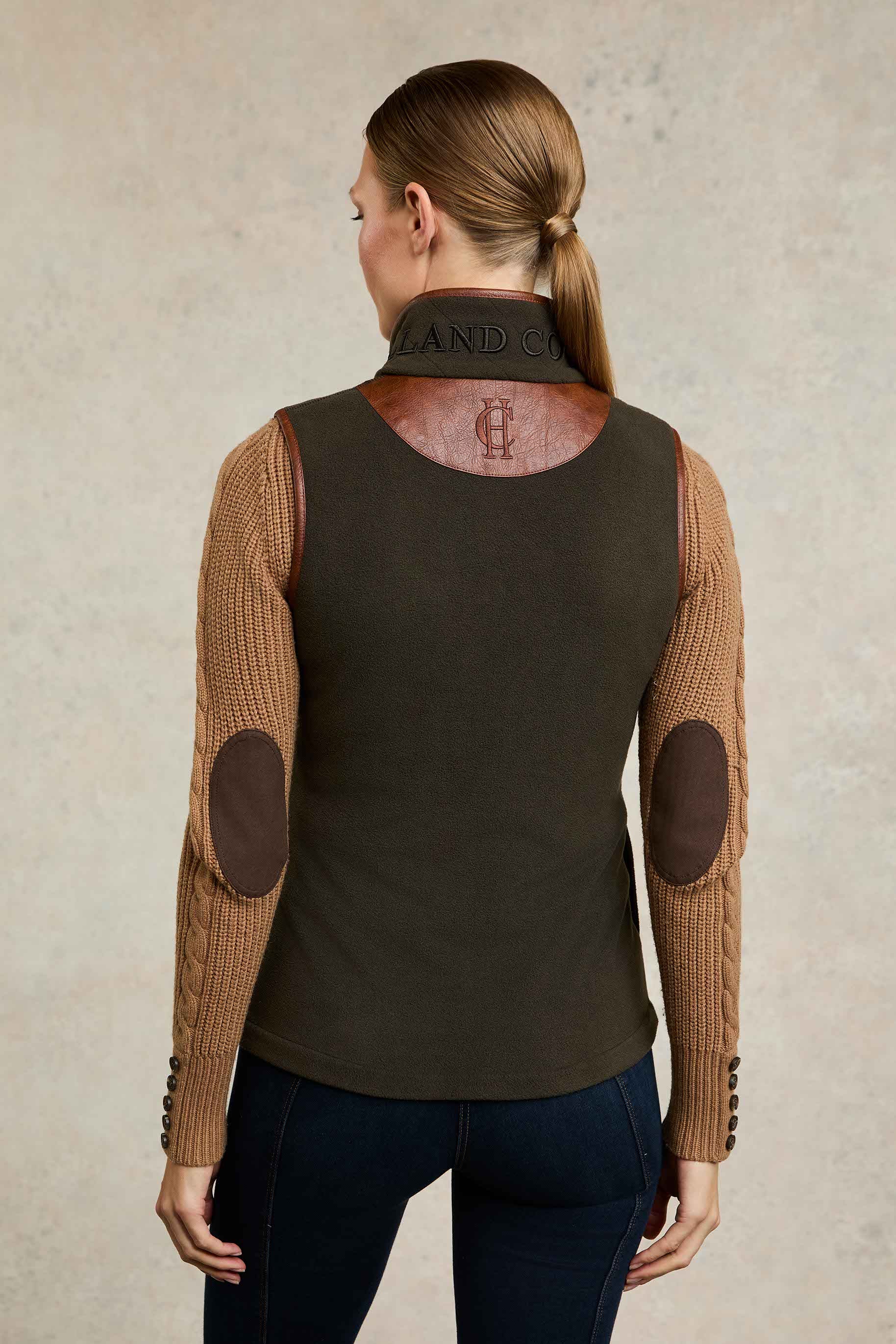 Country Fleece Gilet (Khaki) - Image 7
