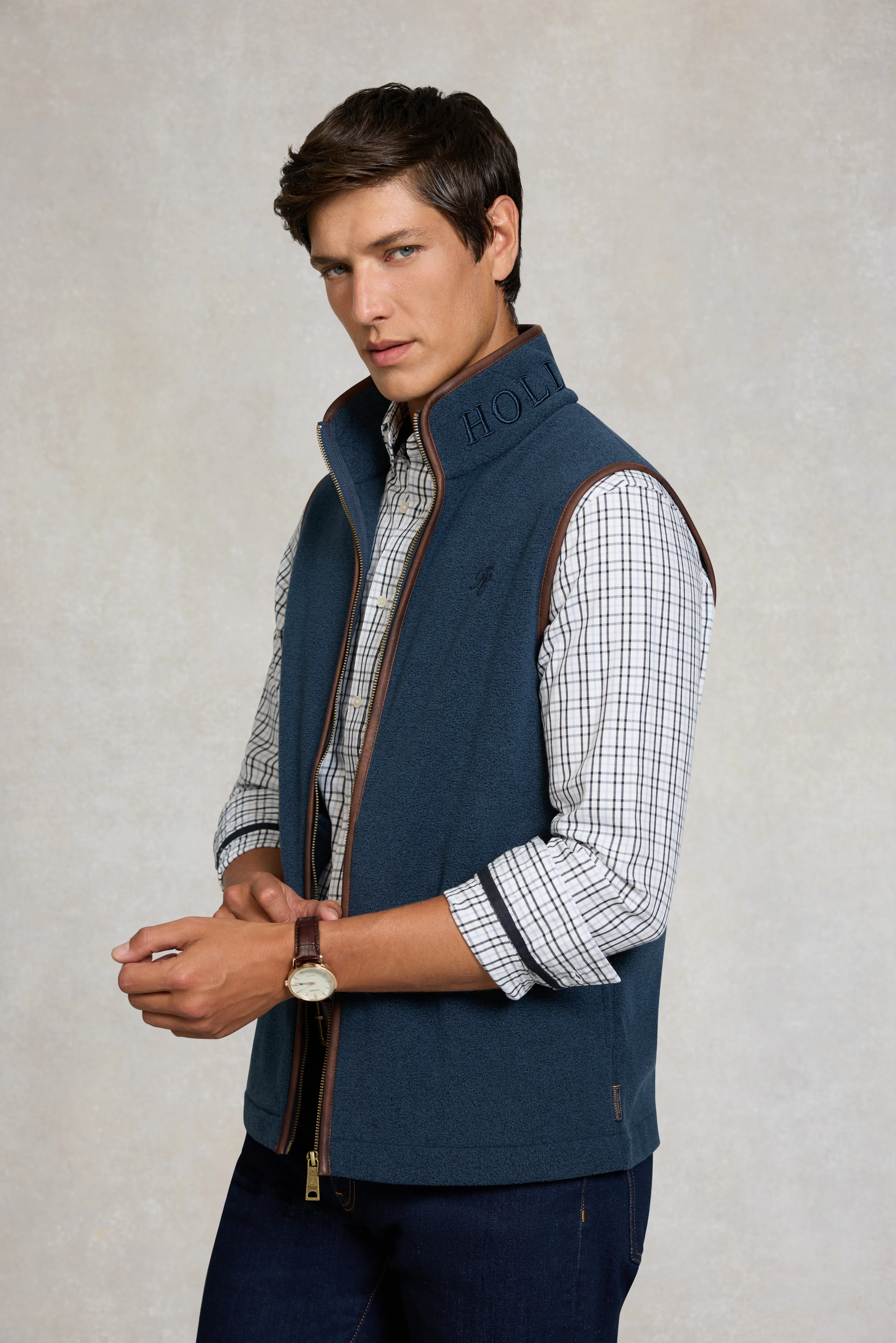 Men's Country Fleece Gilet (Dusty Blue) - Image 6