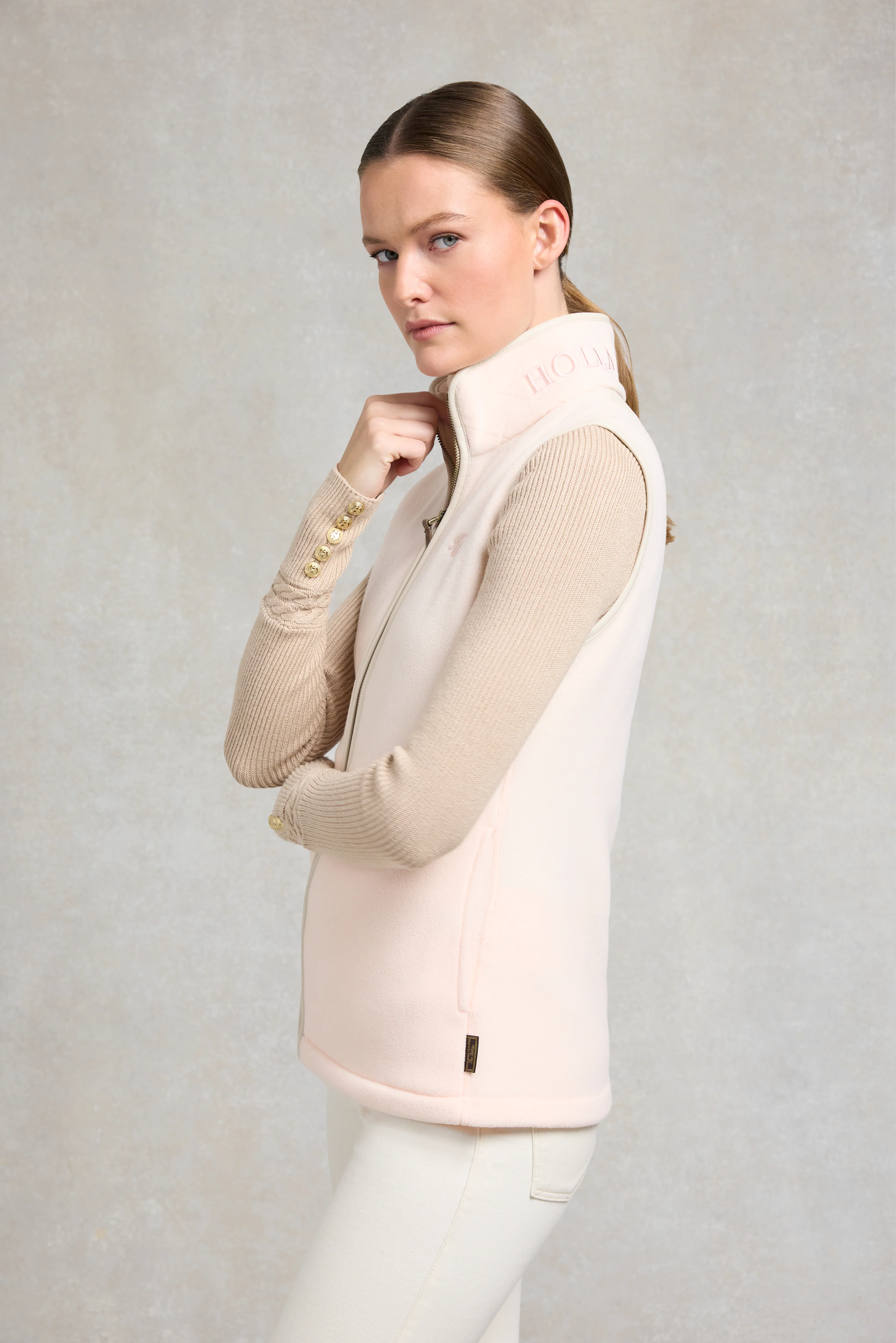 Country Fleece Gilet (Palest Pink) - Image 3