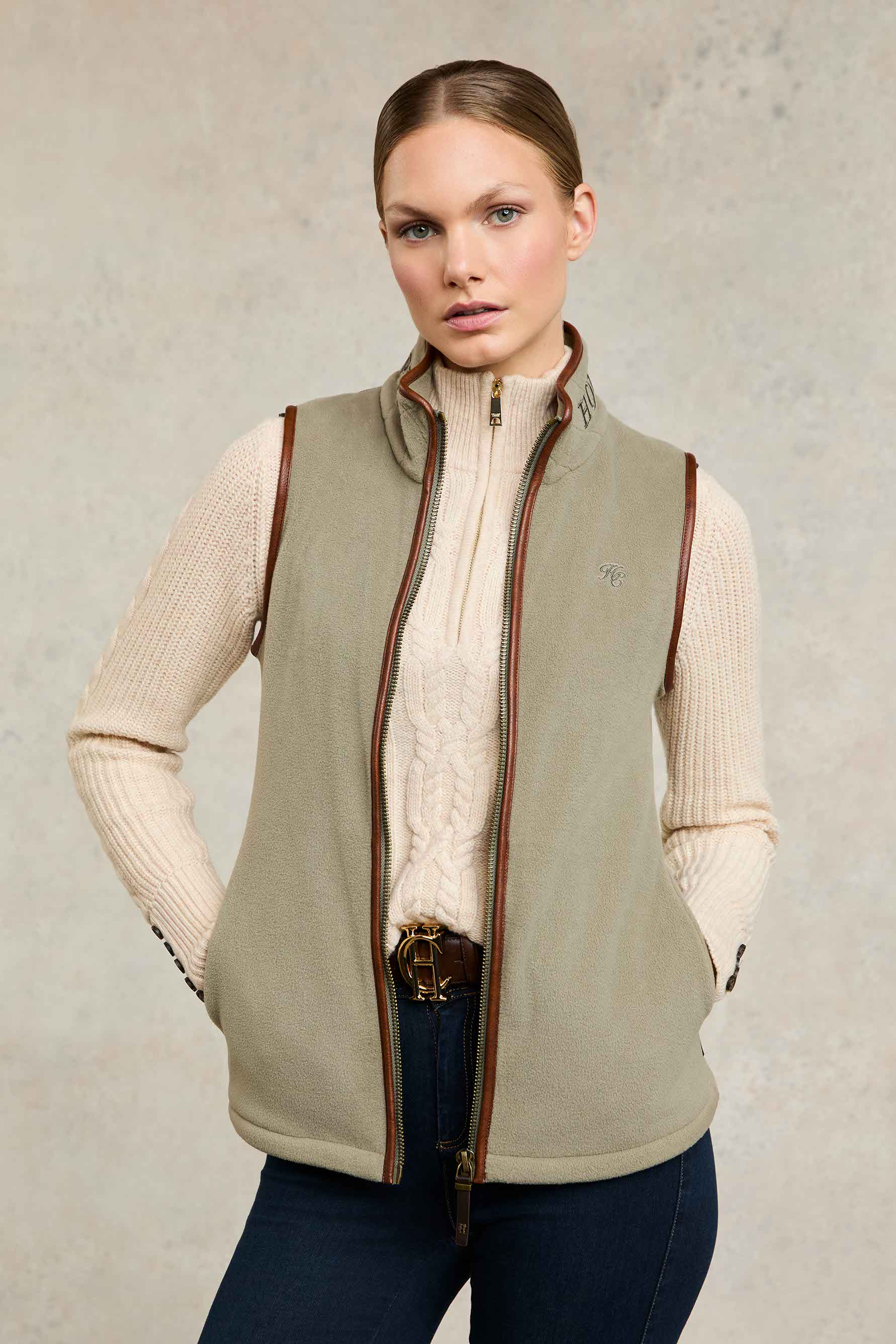 Country Fleece Gilet (Sage) - Image 3