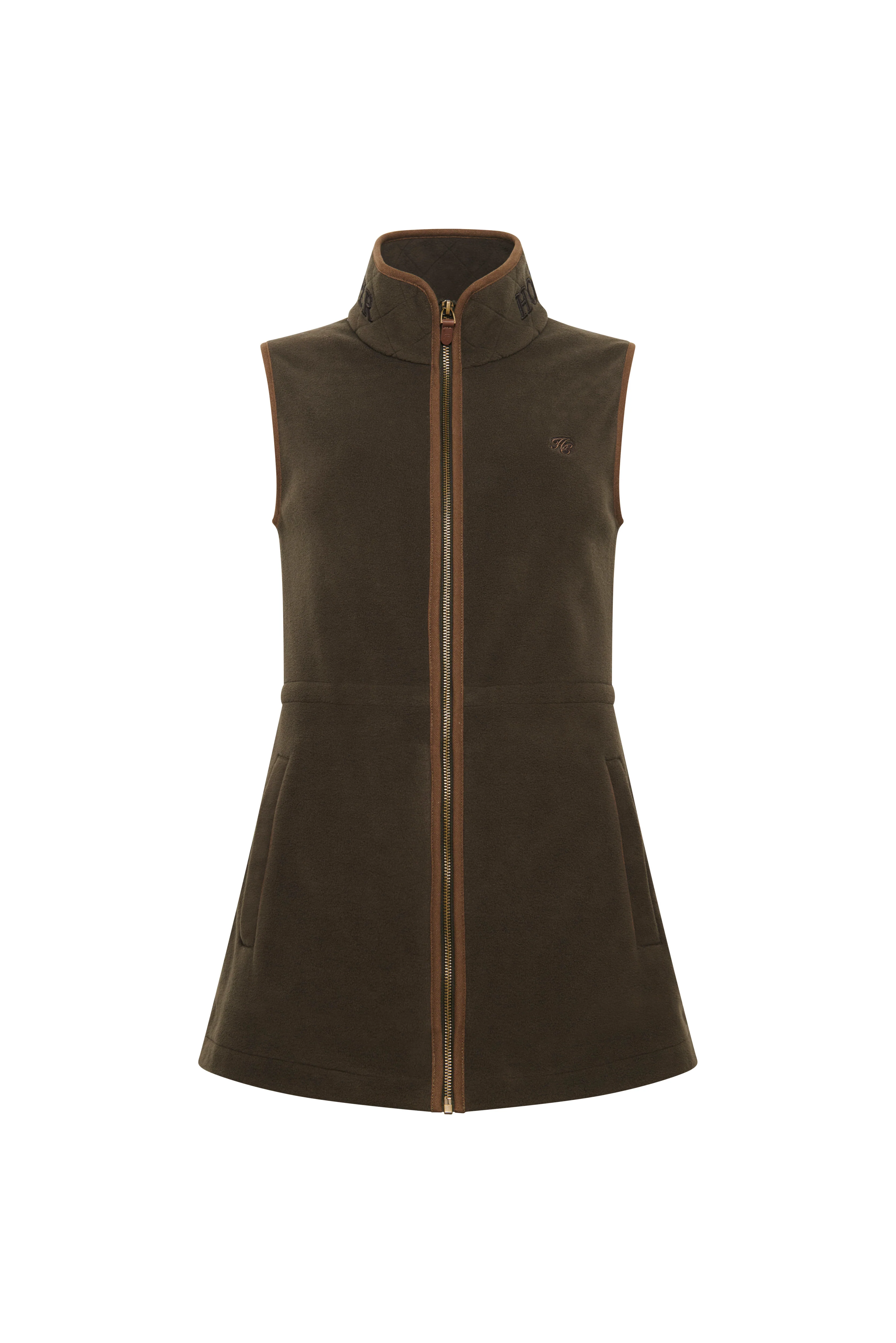 Country Longline Fleece Gilet (Khaki) - Image 7