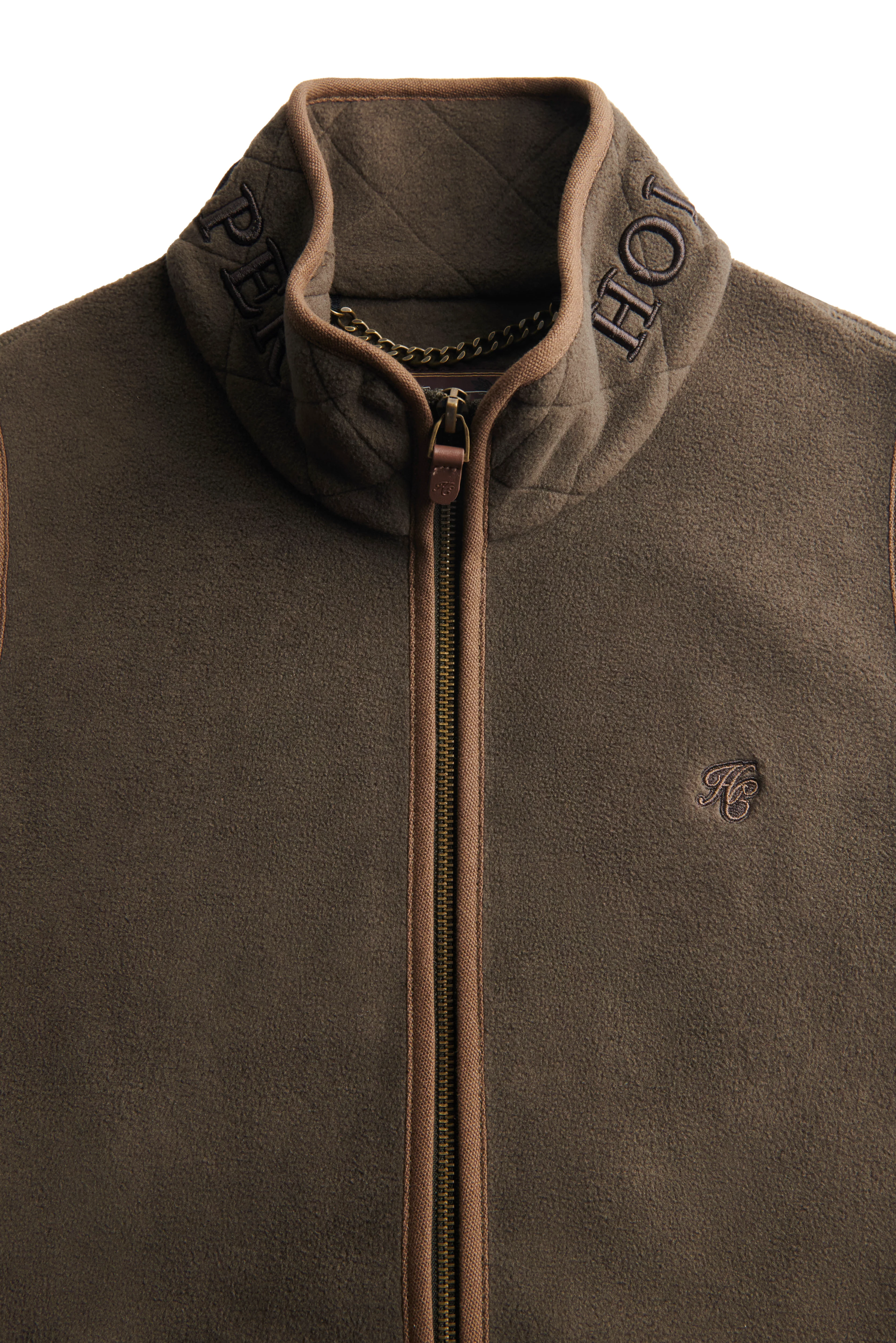Country Longline Fleece Gilet (Khaki) - Image 8