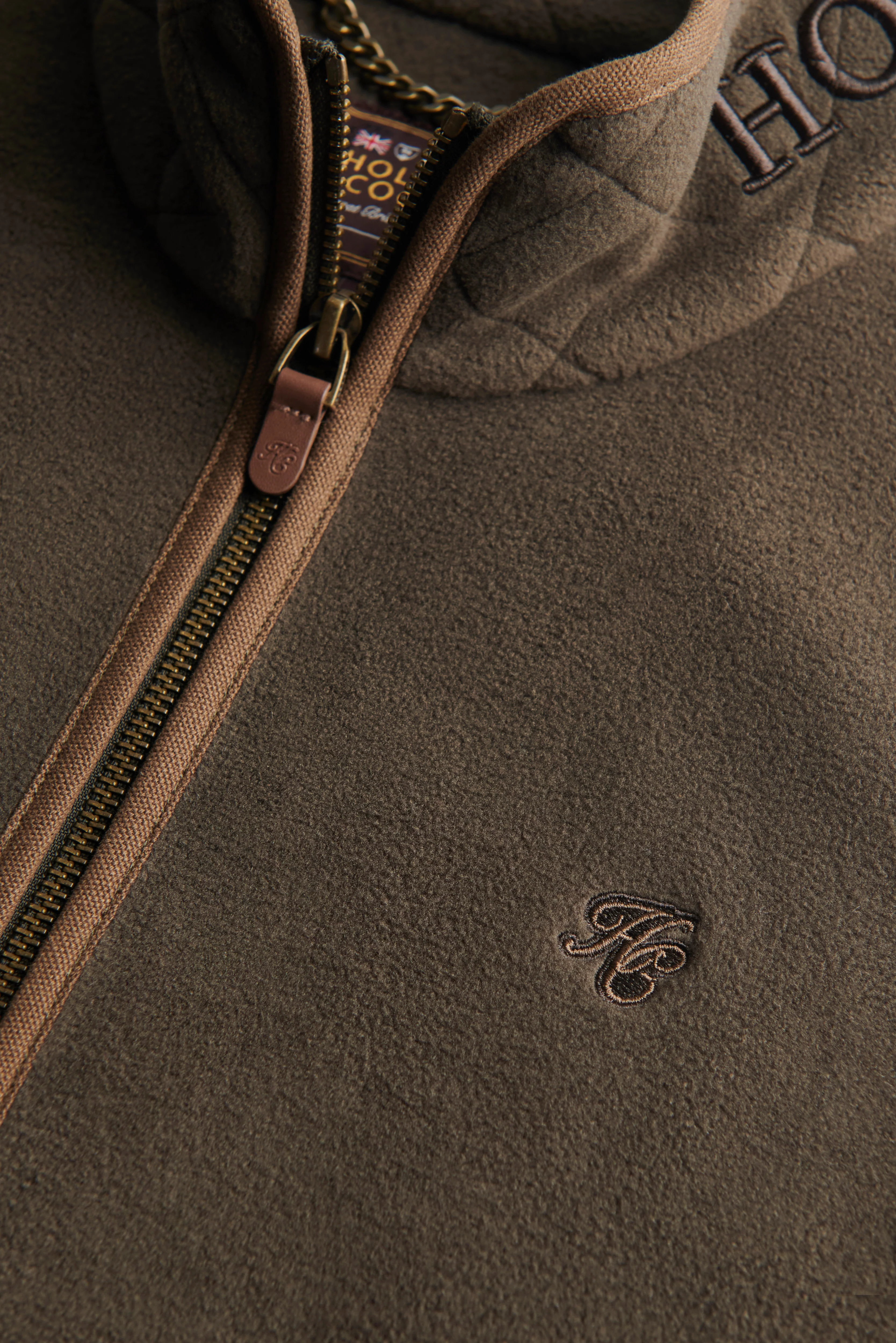Country Longline Fleece Gilet (Khaki) - Image 9