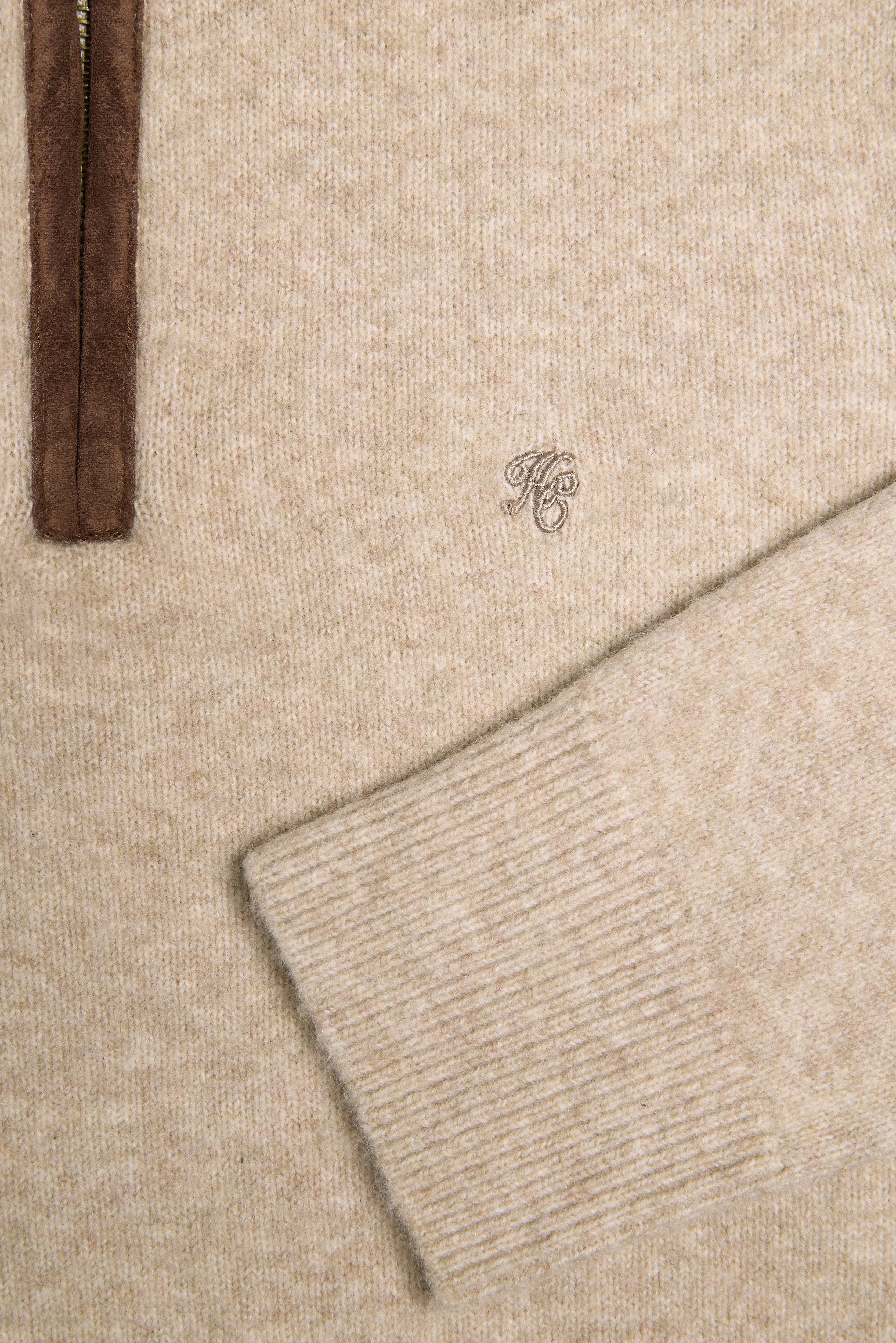 Country Quarter Zip Knit (Oatmeal) - Image 8