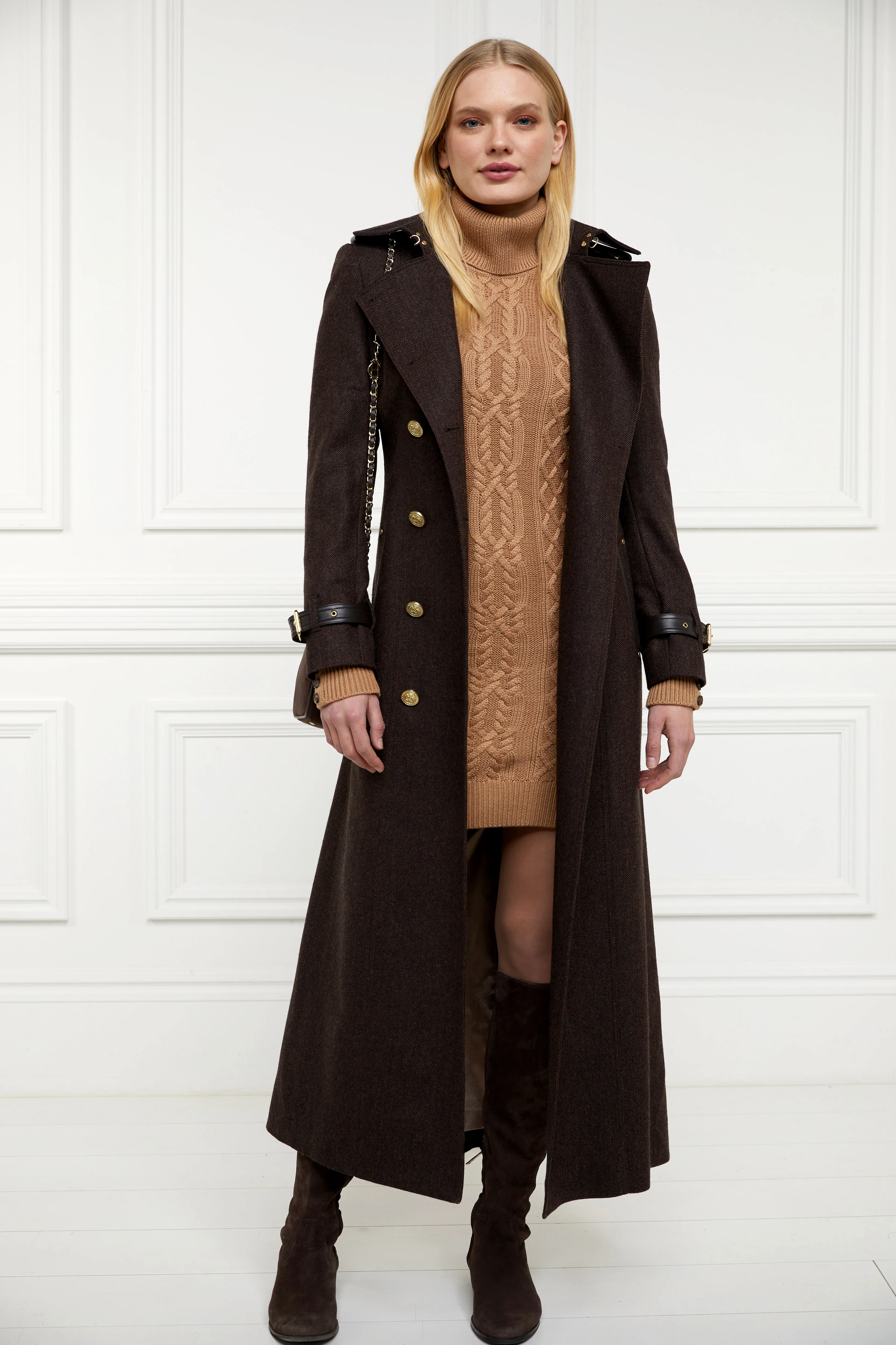 Country Roll Neck Dress (Caramel) - Image 3
