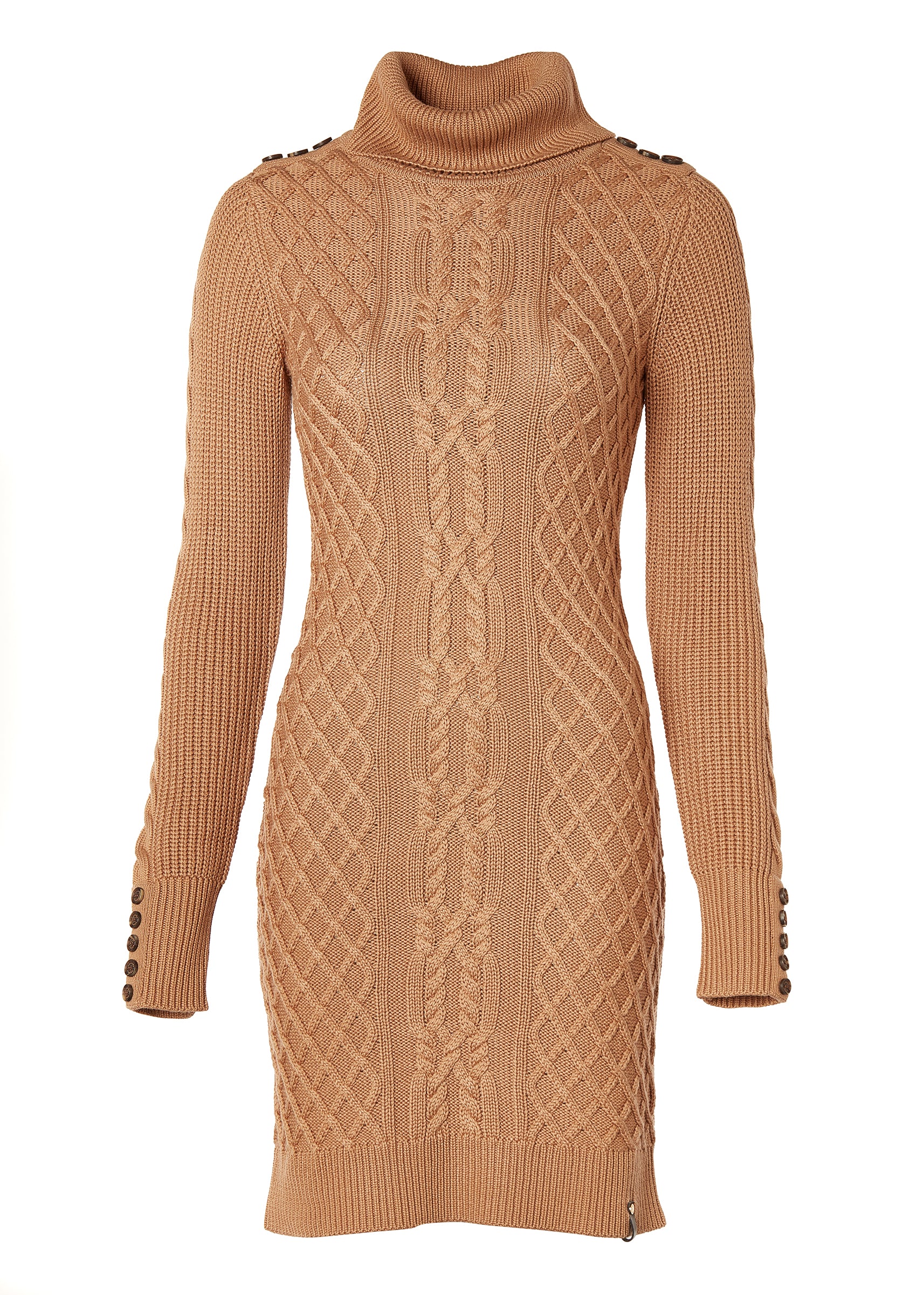 Country Roll Neck Dress (Caramel) - Image 4