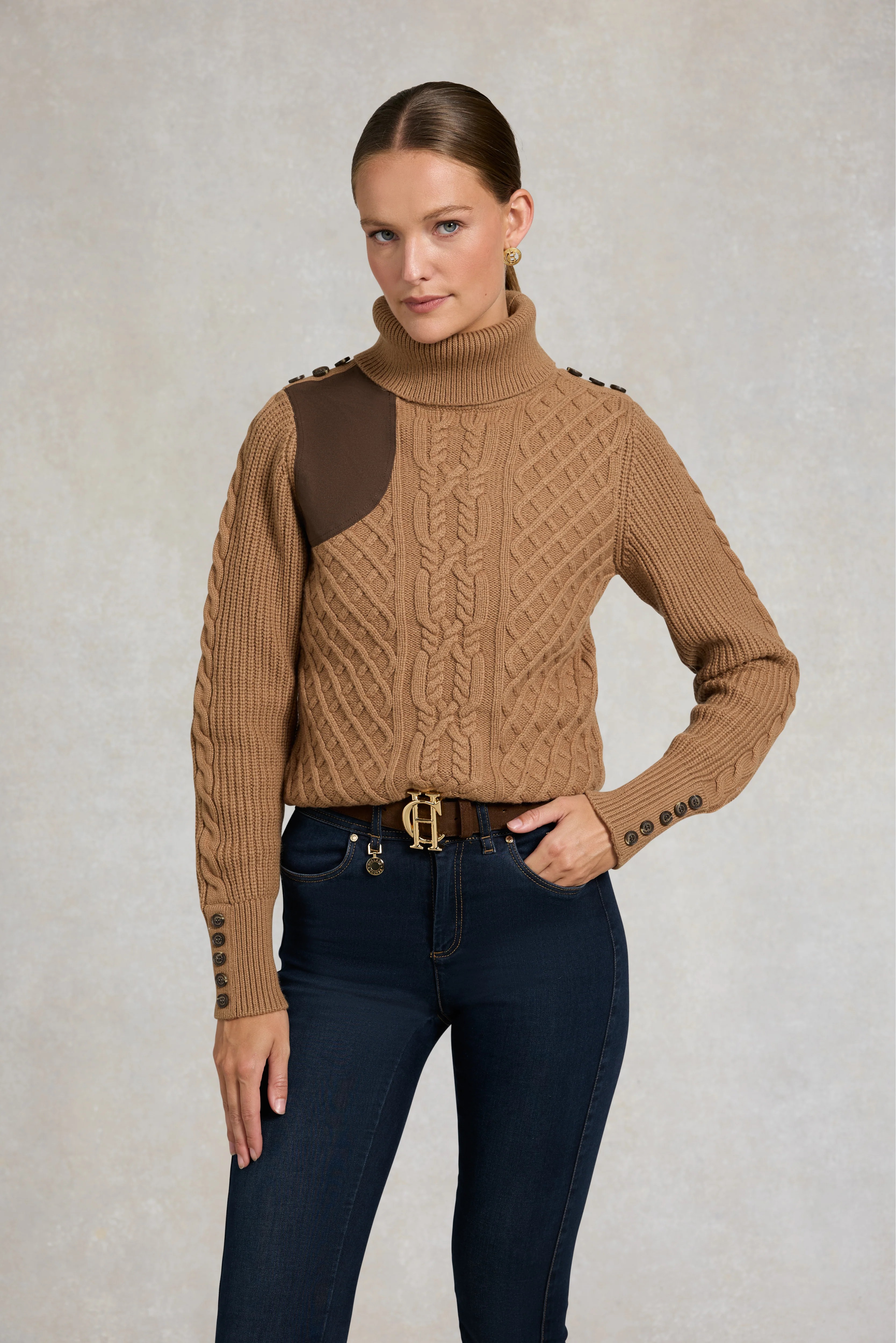 Country Roll Neck Knit (Caramel) - Image 7