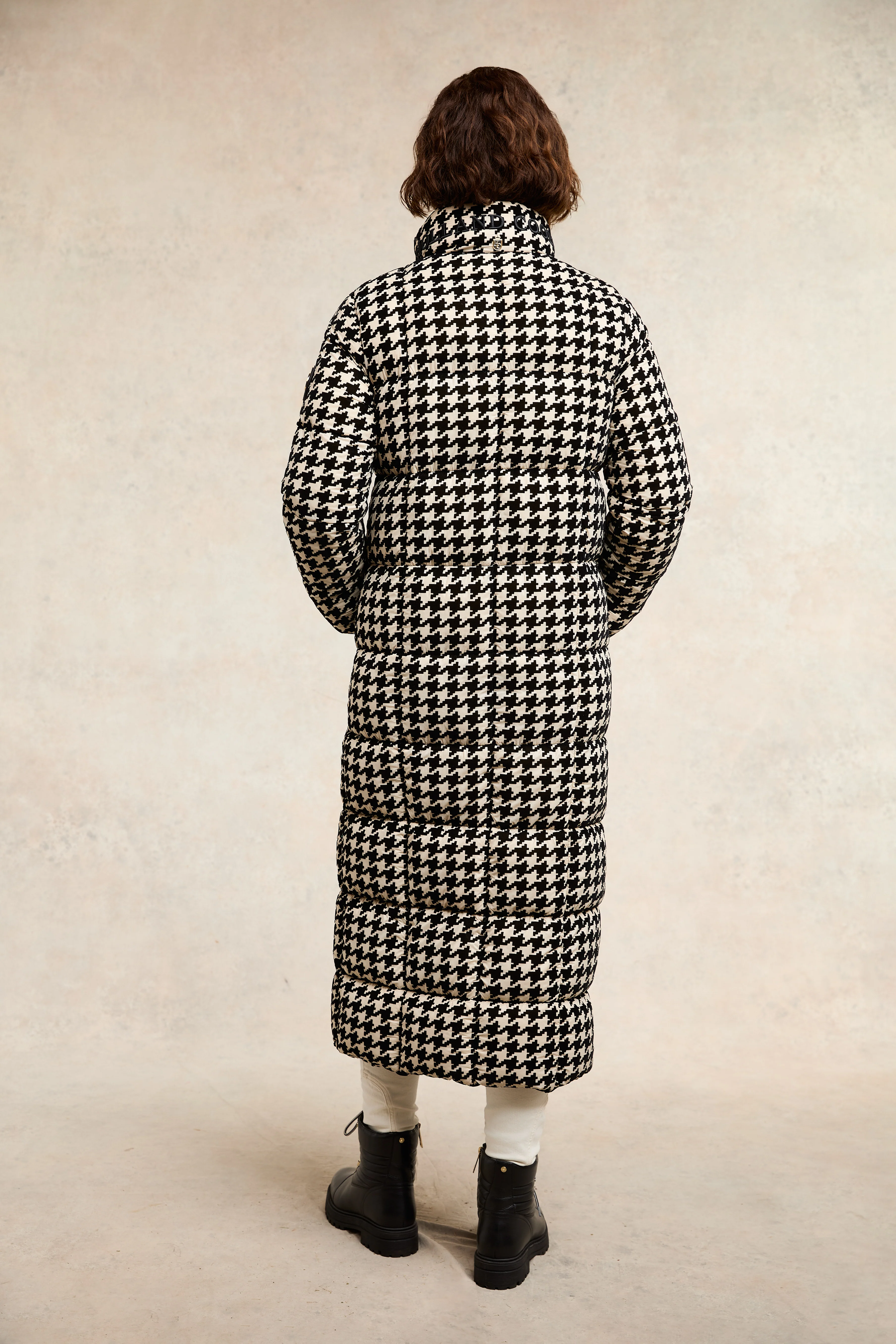 Crawford Longline Coat (Ecru Houndstooth) - Image 6