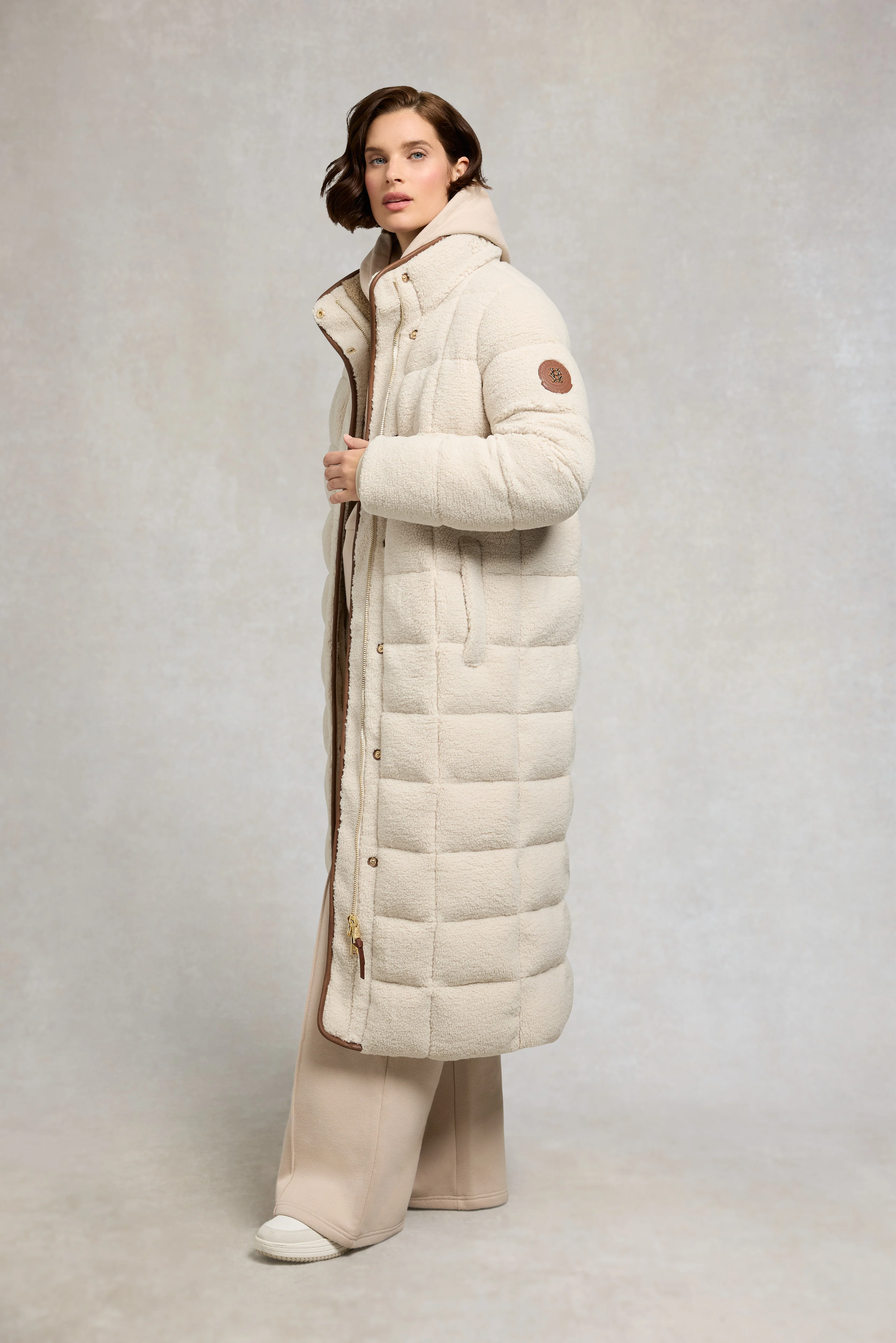 Crawford Longline Coat (Natural Borg) - Image 3