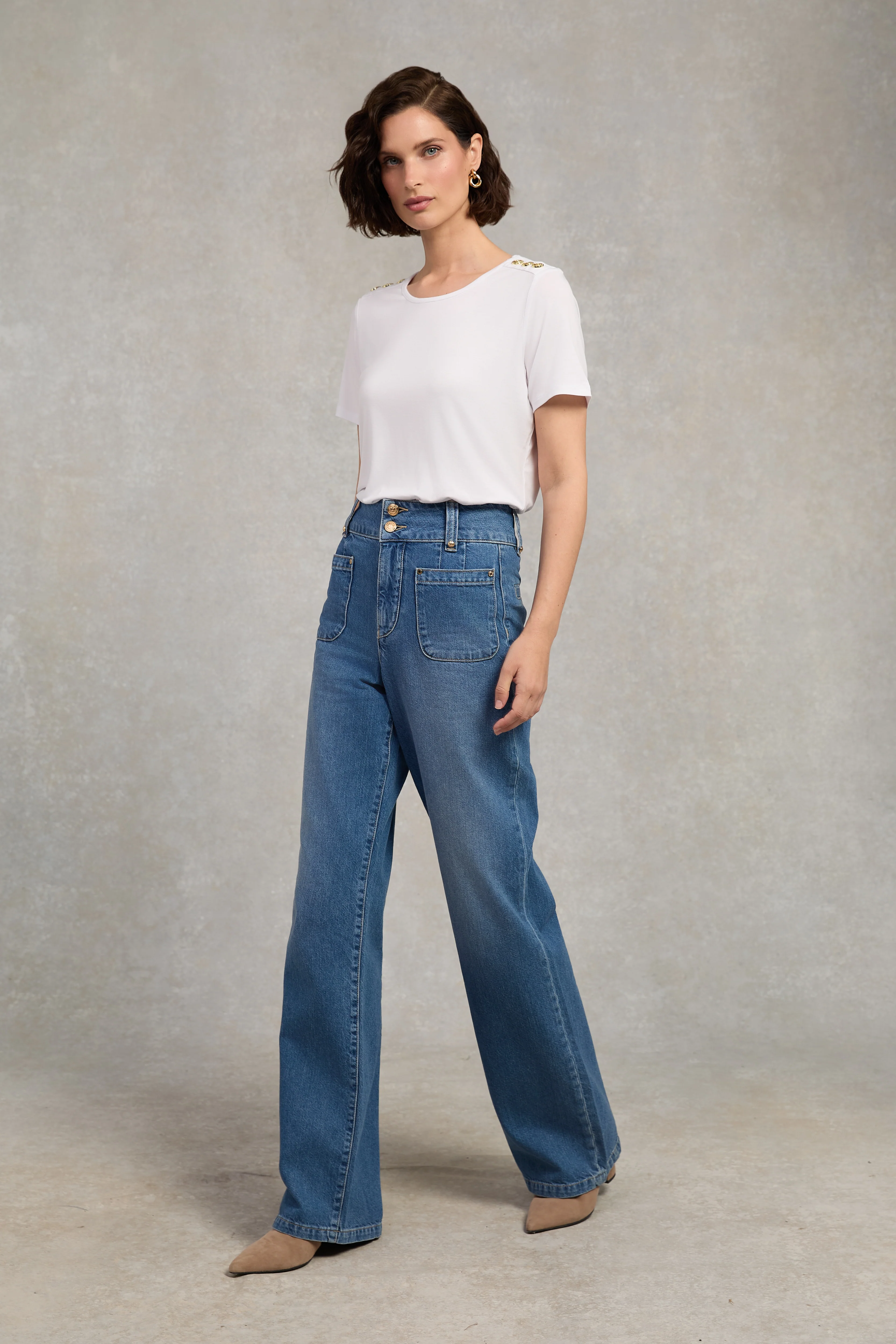 Relax Fit Crew Neck Tee (White) - Image 6
