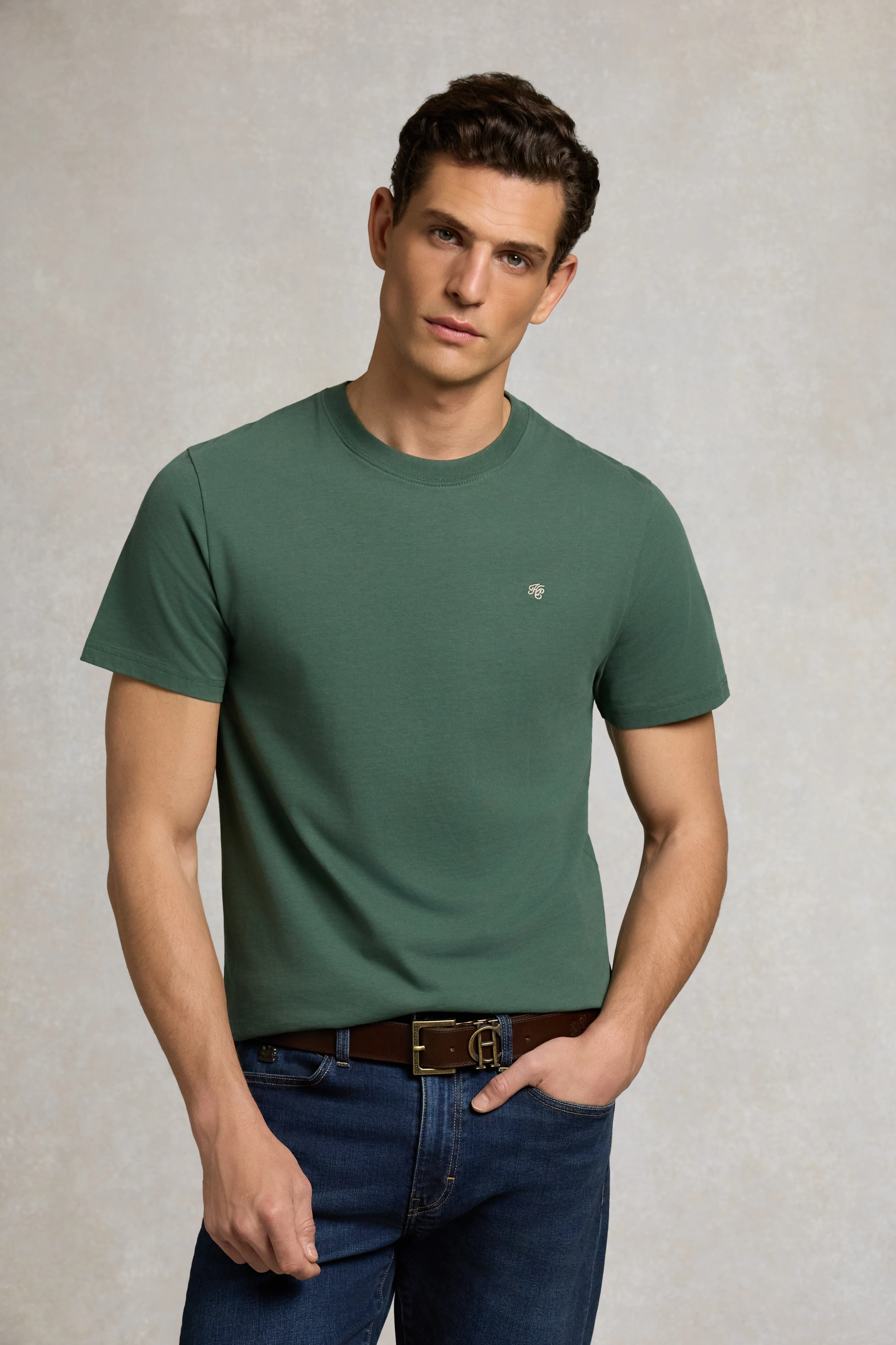 Men's Crew Neck T-Shirt (Washed Sage) - Image 2
