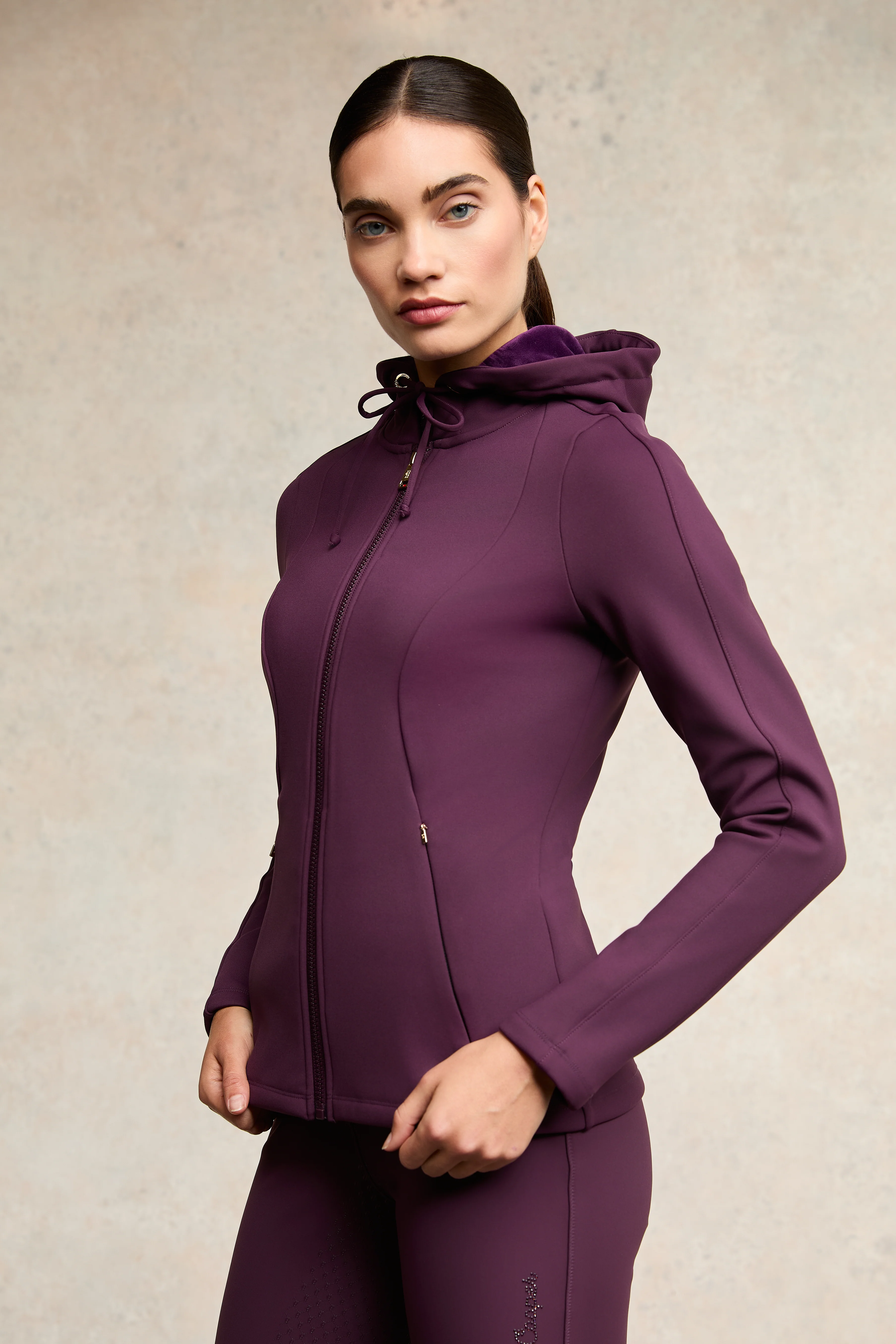 Crystal Zip Hoodie (Aubergine) - Image 3