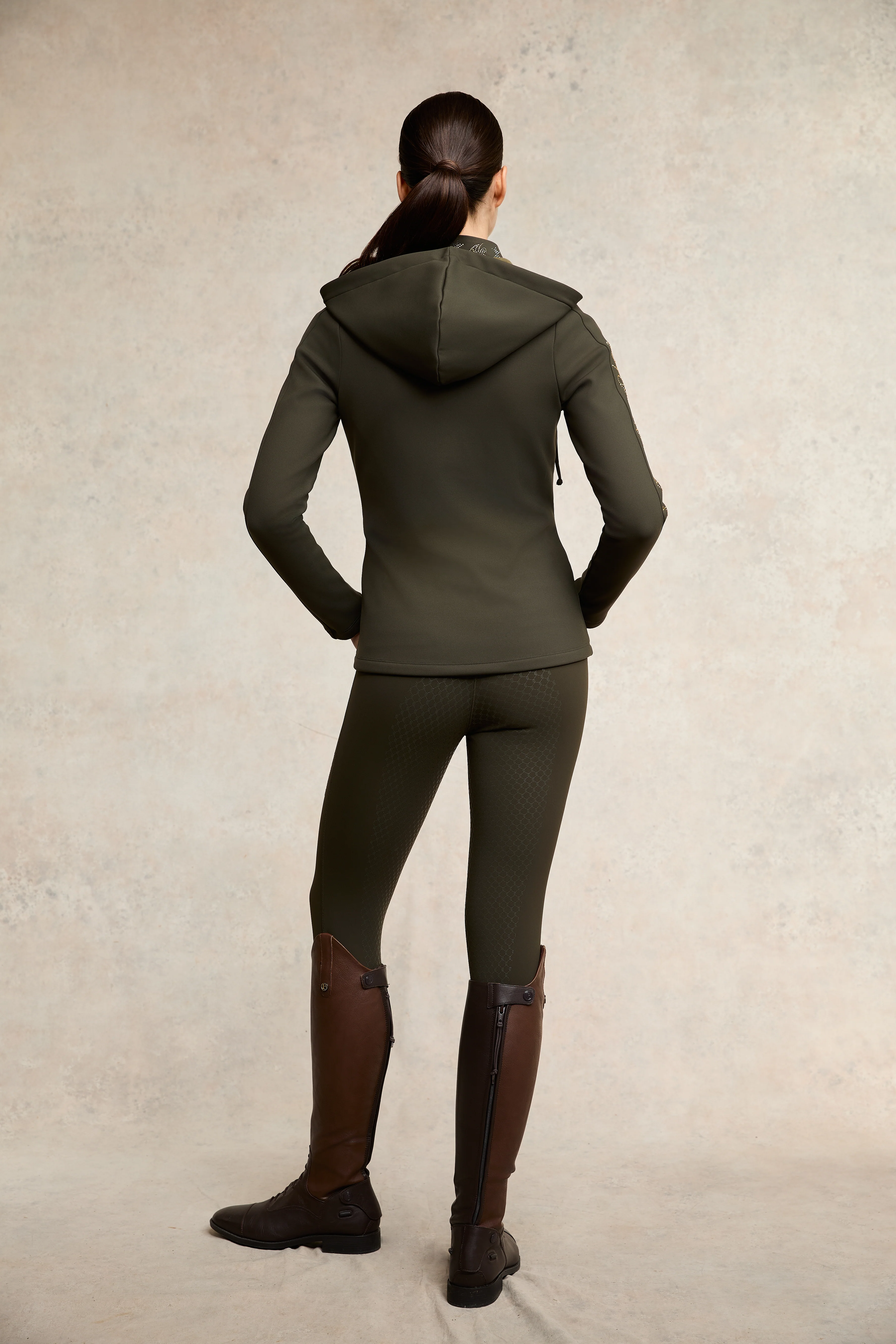 Crystal Zip Hoodie (Dark Olive) - Image 7