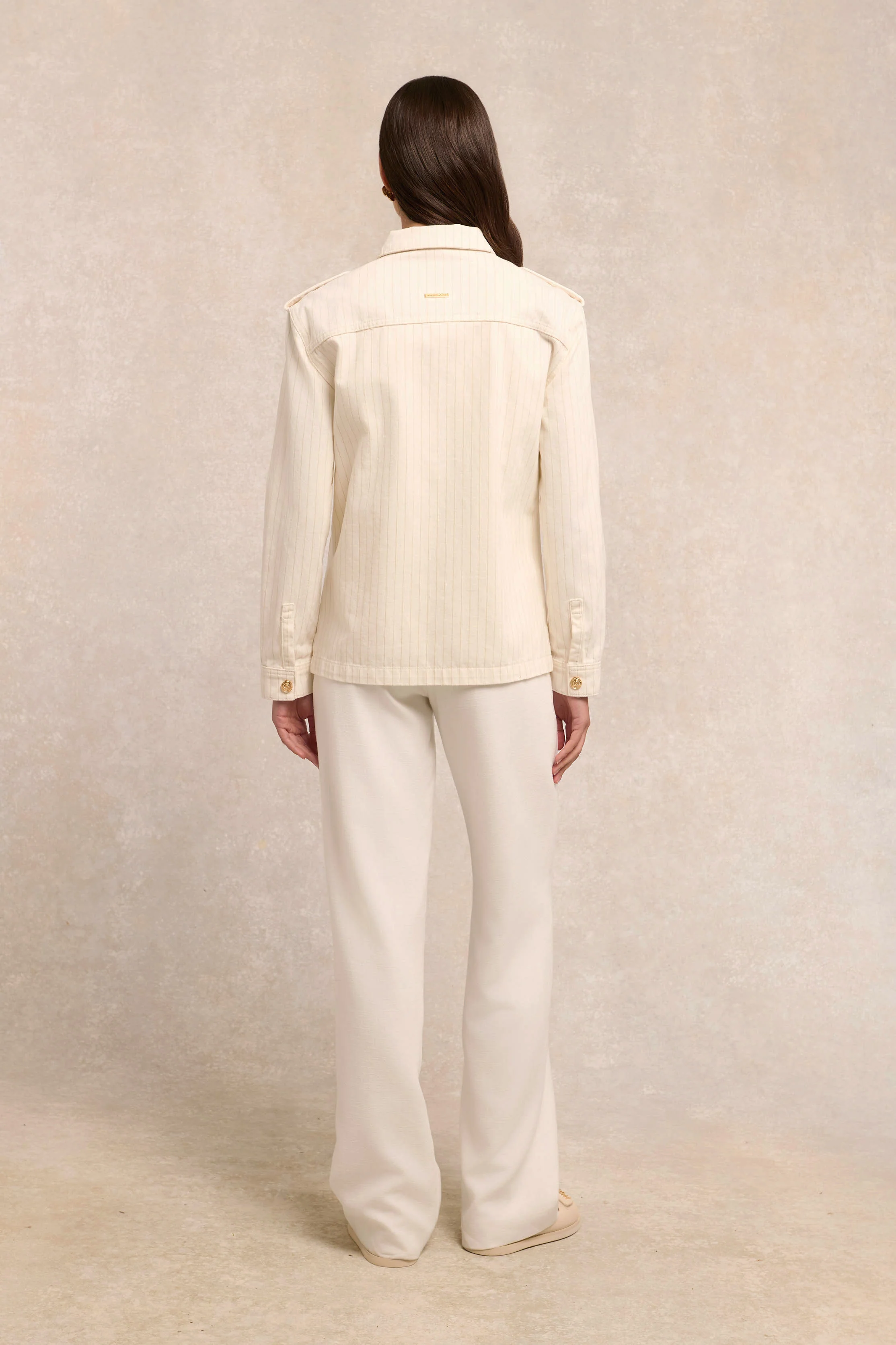 Denim Chore Jacket (Ecru Stripe) - Image 5