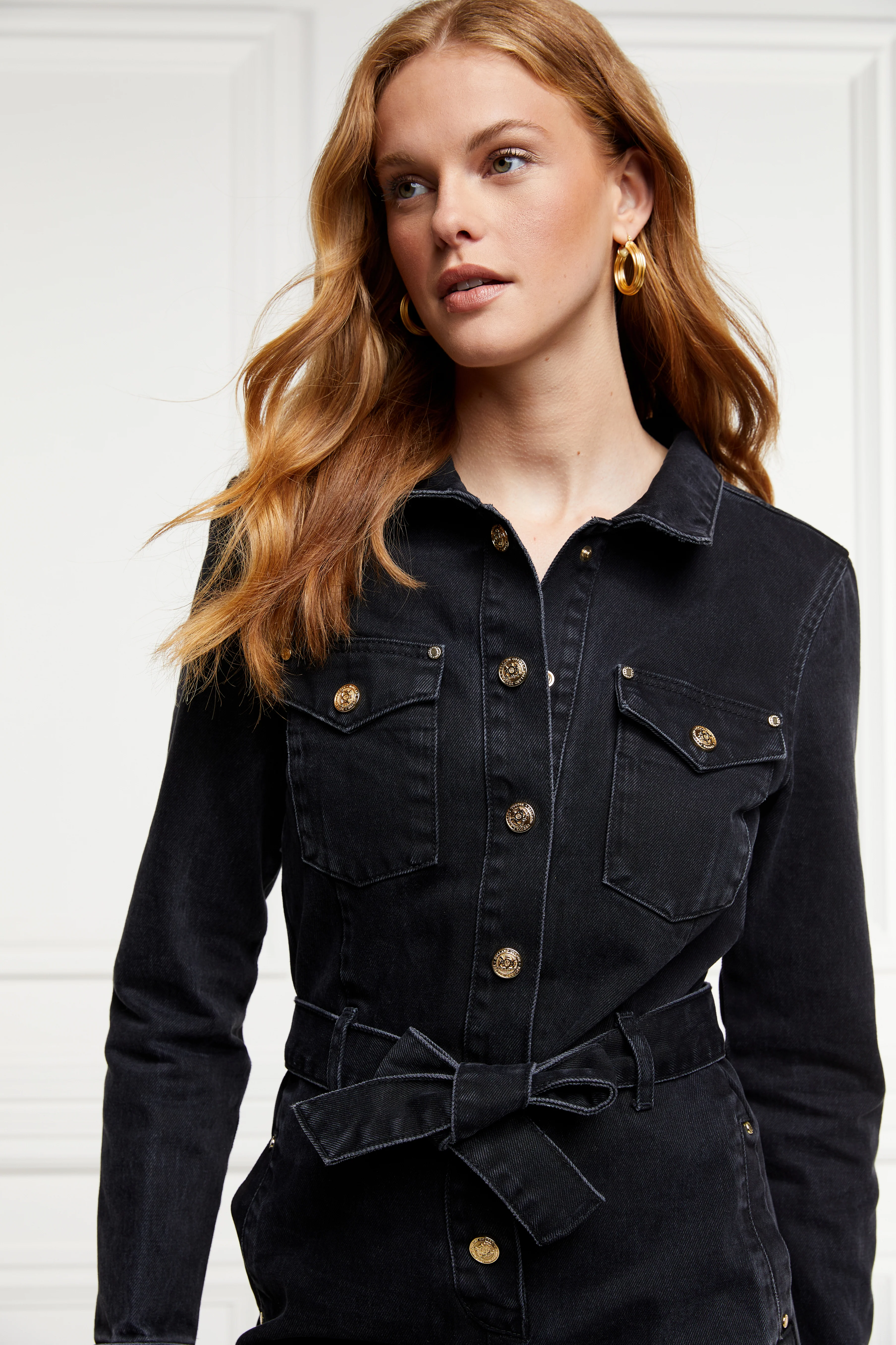 Denim Jumpsuit (Washed Black) - Image 10