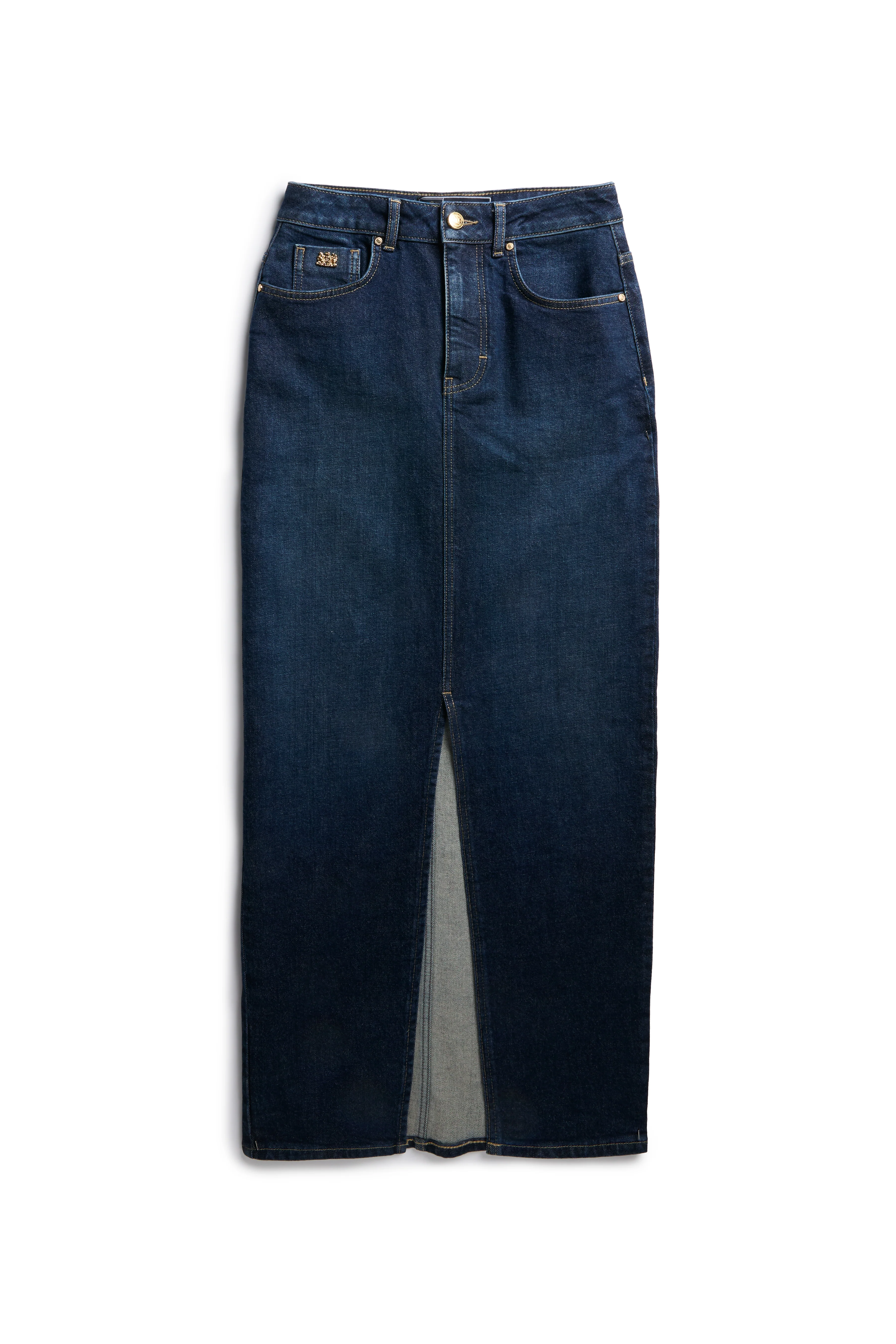 Denim Maxi Skirt (Deep Indigo) - Image 4