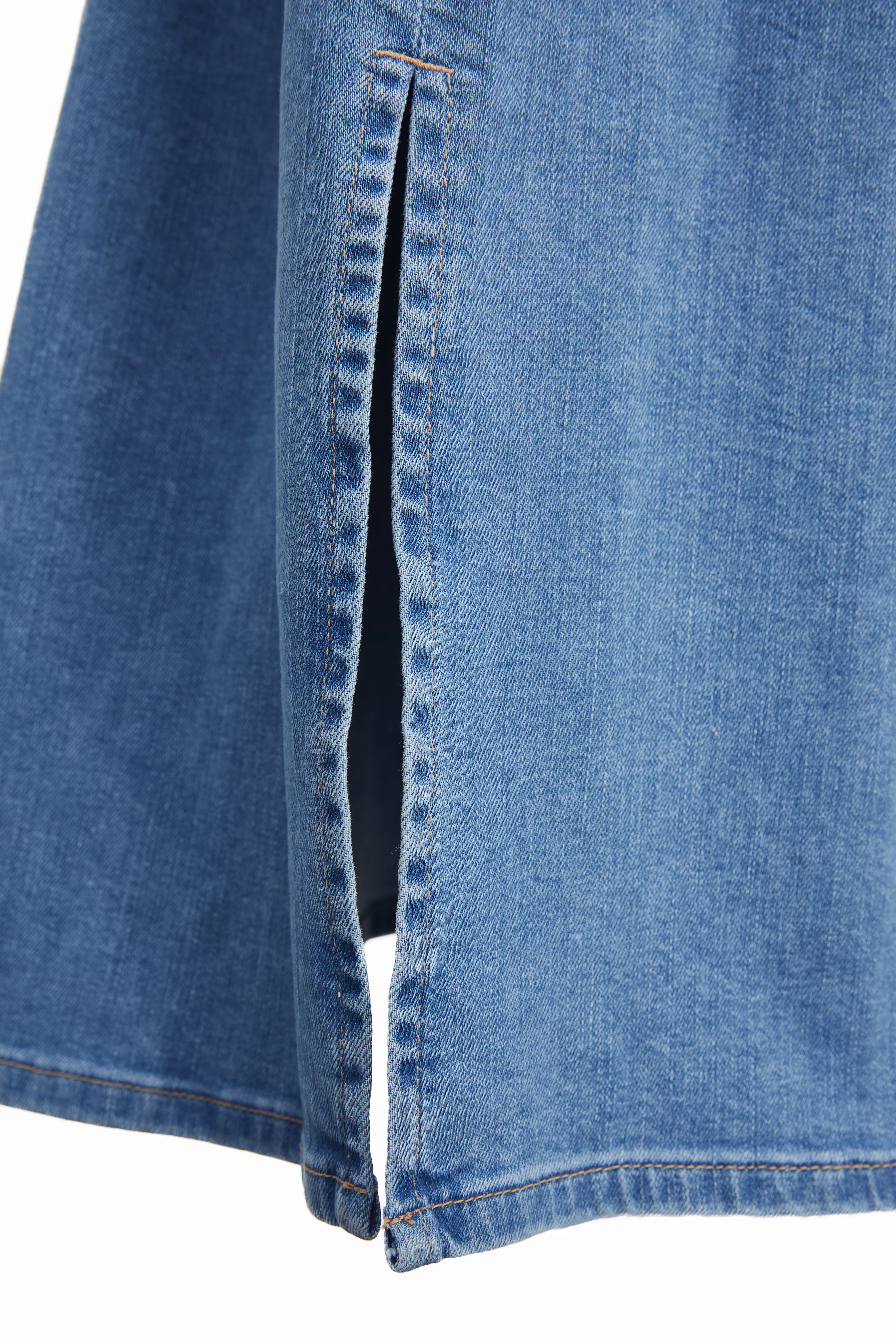 Denim Sleeveless Shirt Dress (Light Indigo Wash) - Image 8