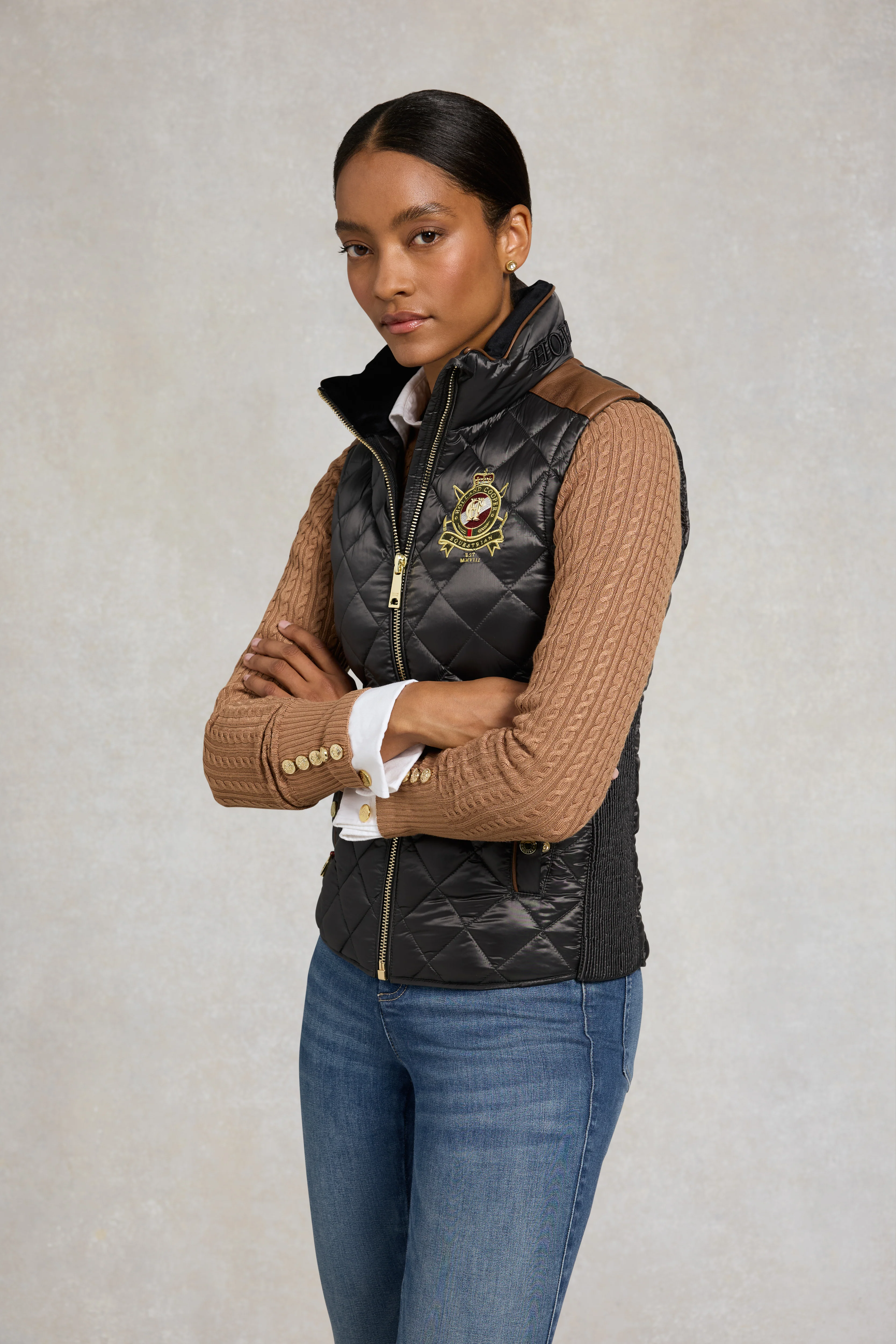 Diamond Quilt Classic Gilet (Khaki) - Image 6