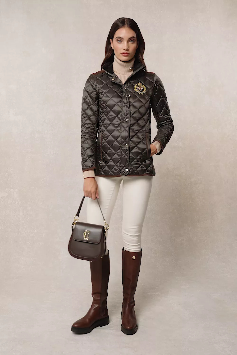 Diamond Quilt Classic Jacket (Khaki) - Image 5