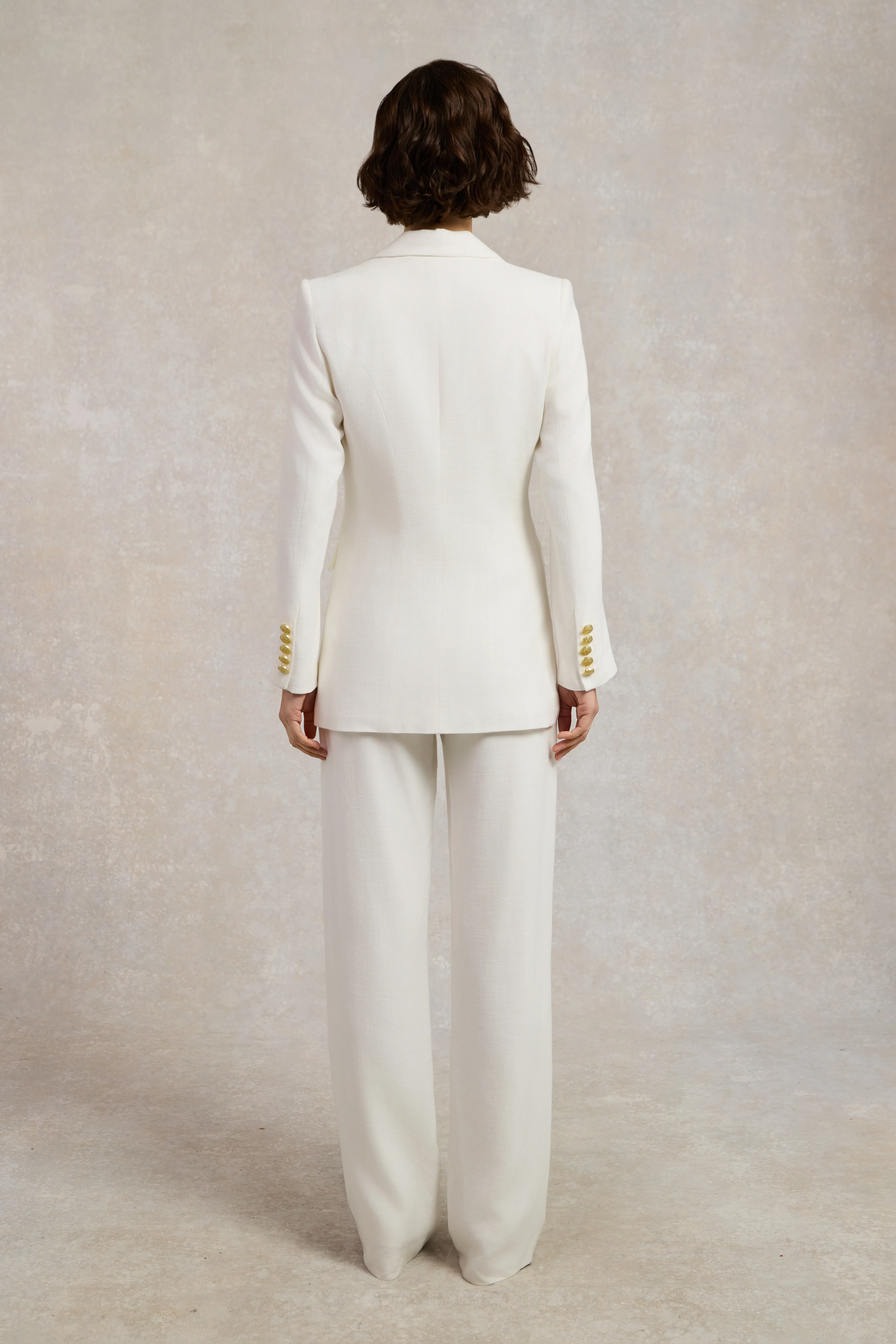 Double Breasted Blazer (Oyster Linen) - Image 5