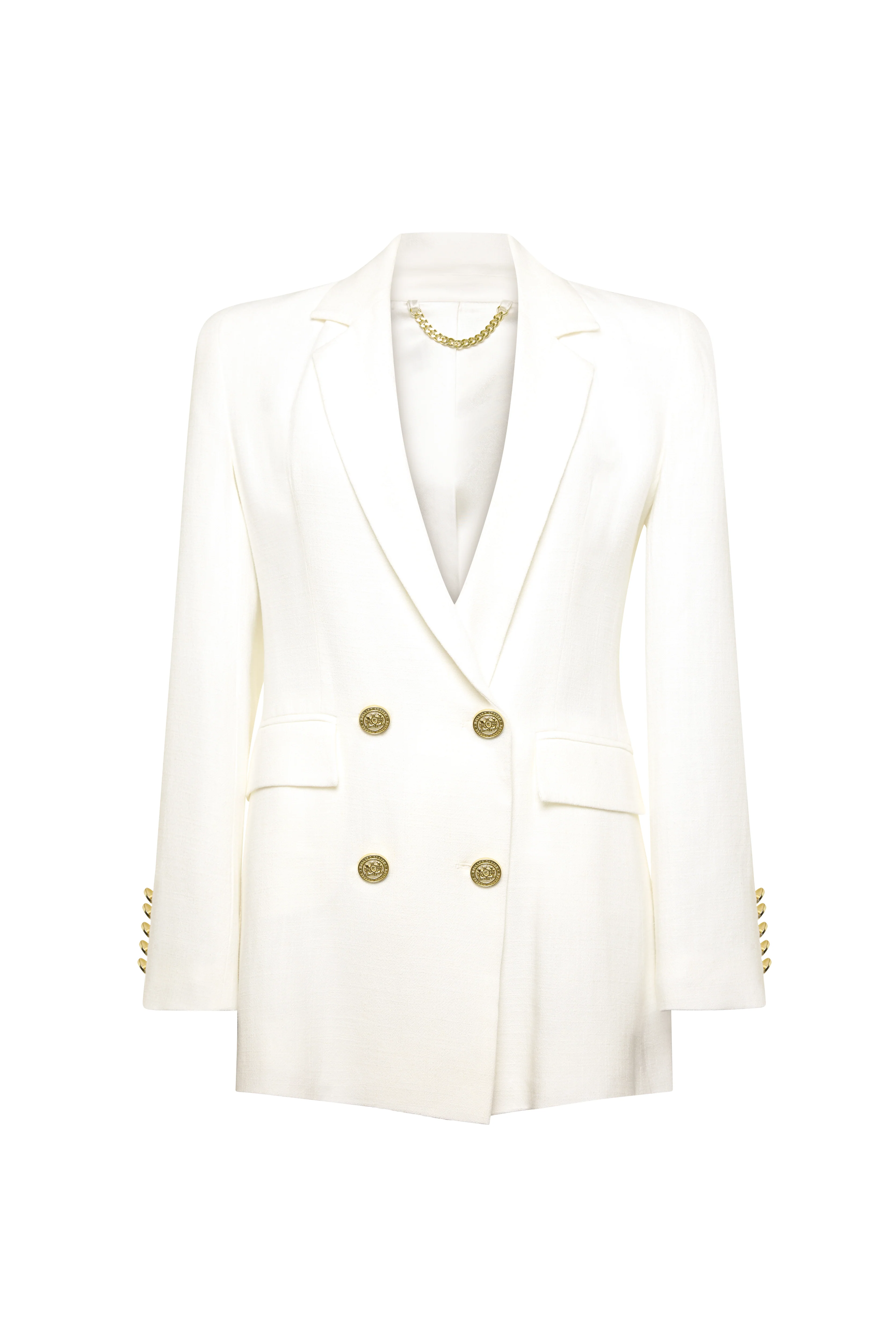Double Breasted Blazer (Oyster Linen) - Image 8