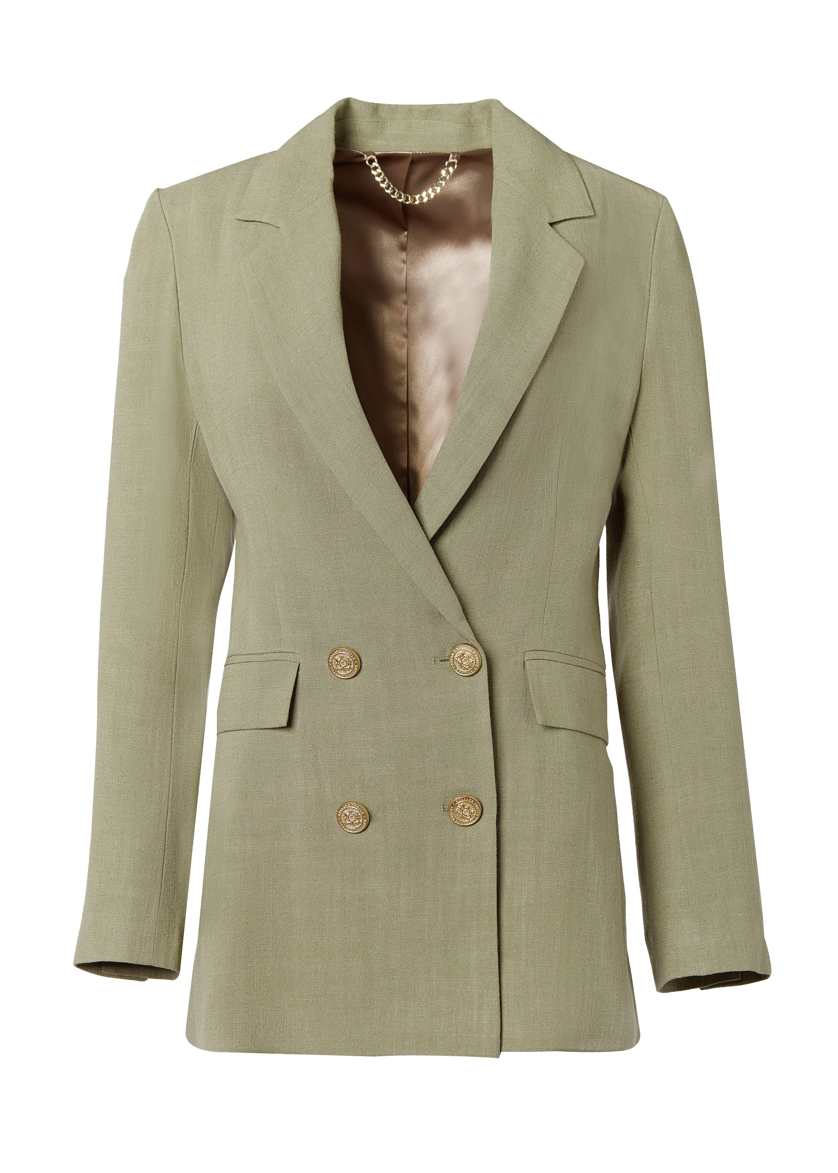 Double Breasted Blazer (Sage Linen) - Image 4