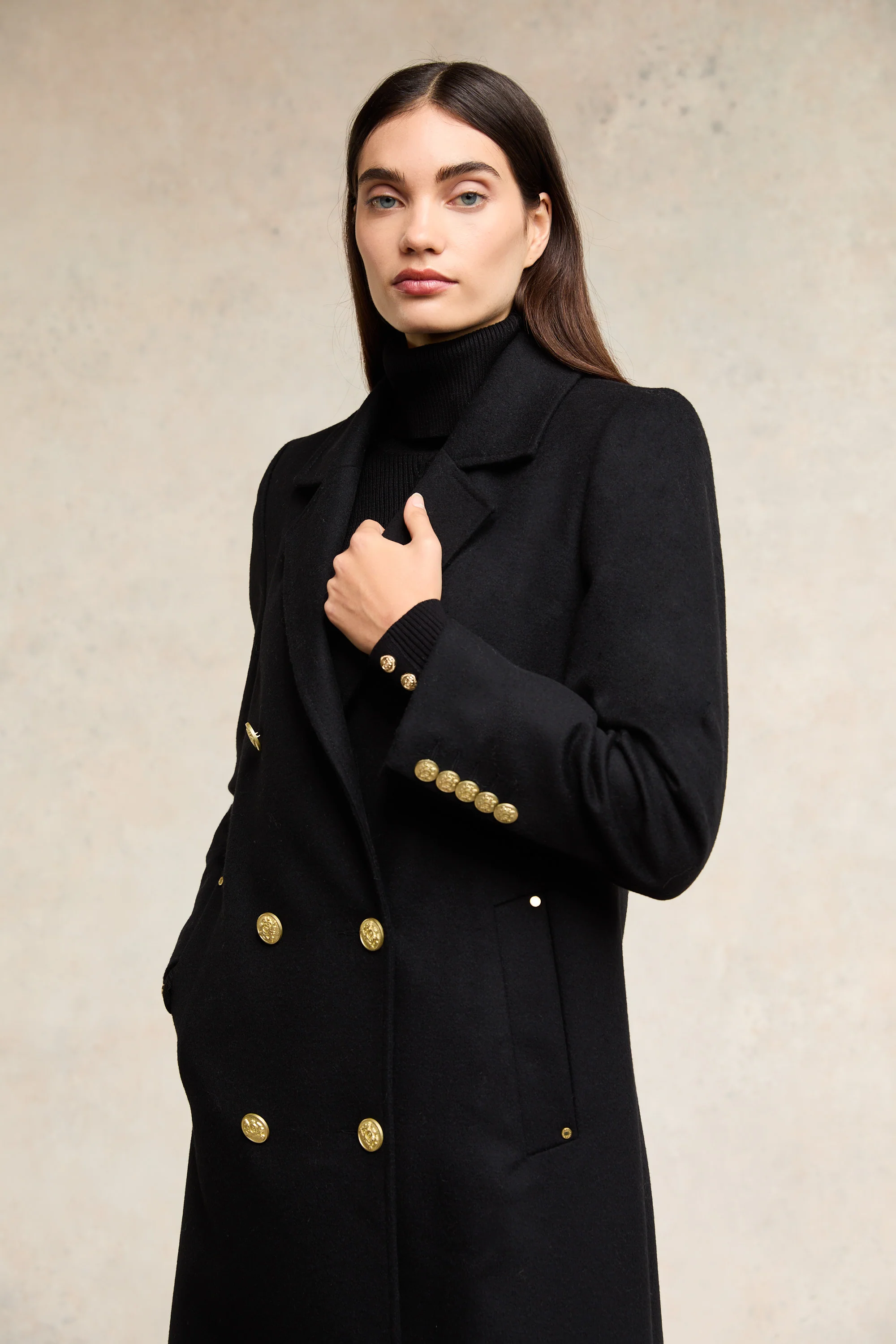 Double Breasted Coat (Soft Black) - Image 5