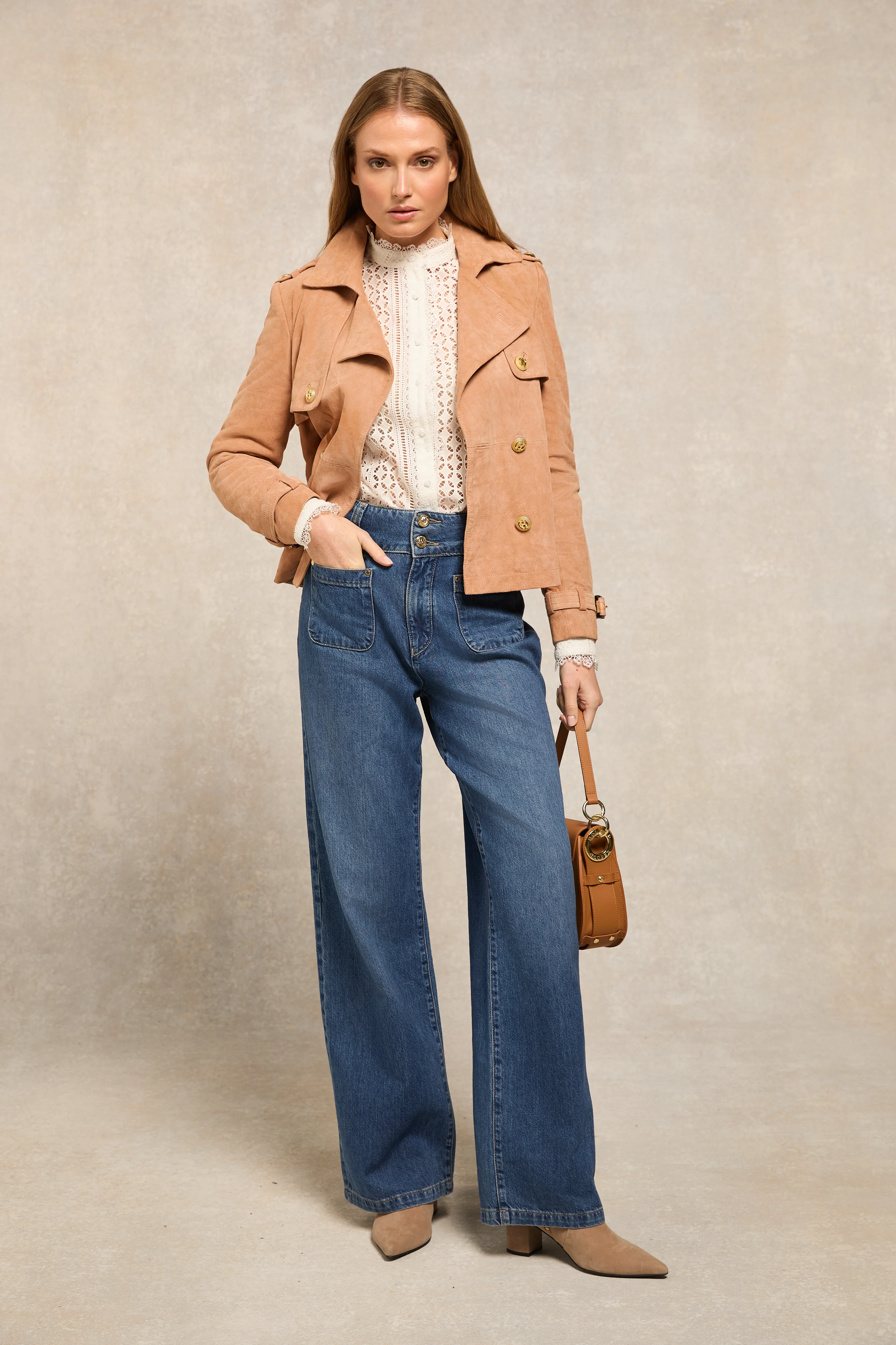 Draycott Suede Jacket (Nude) - Image 3
