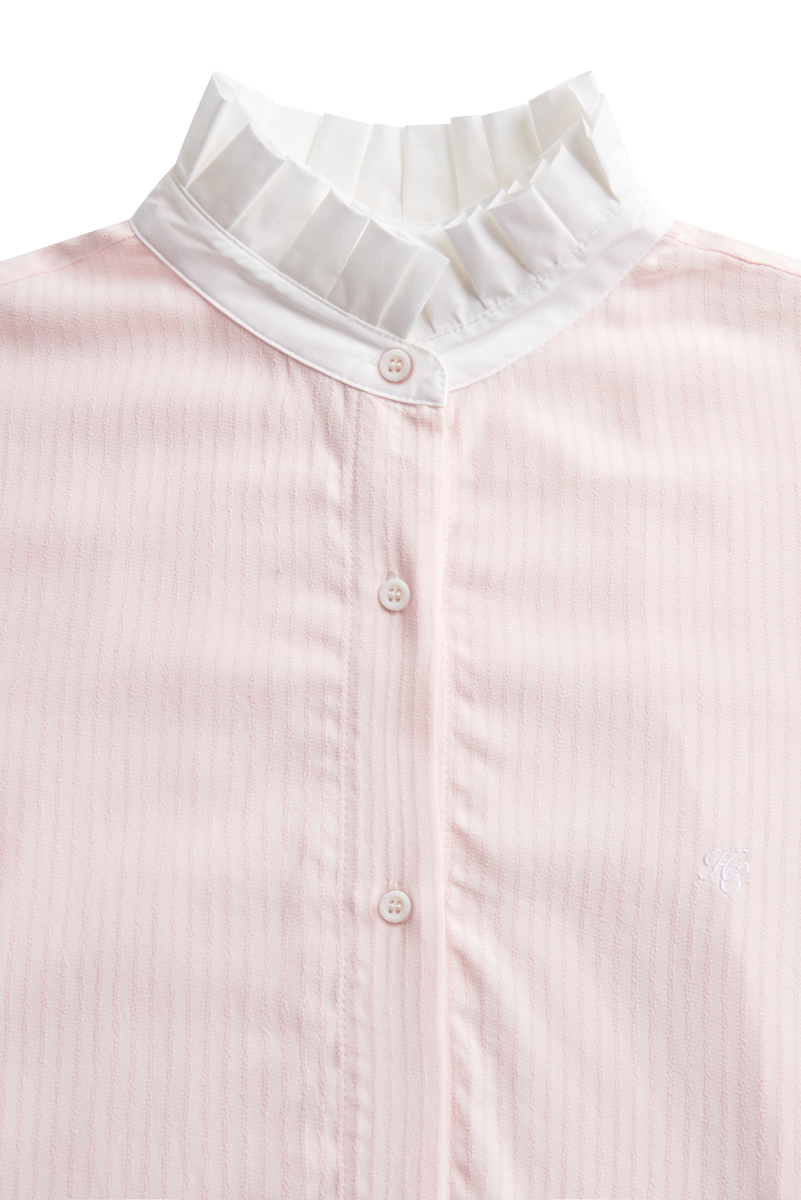 Ella Shirt (Soft Pink Jacquard Stripe) - Image 7