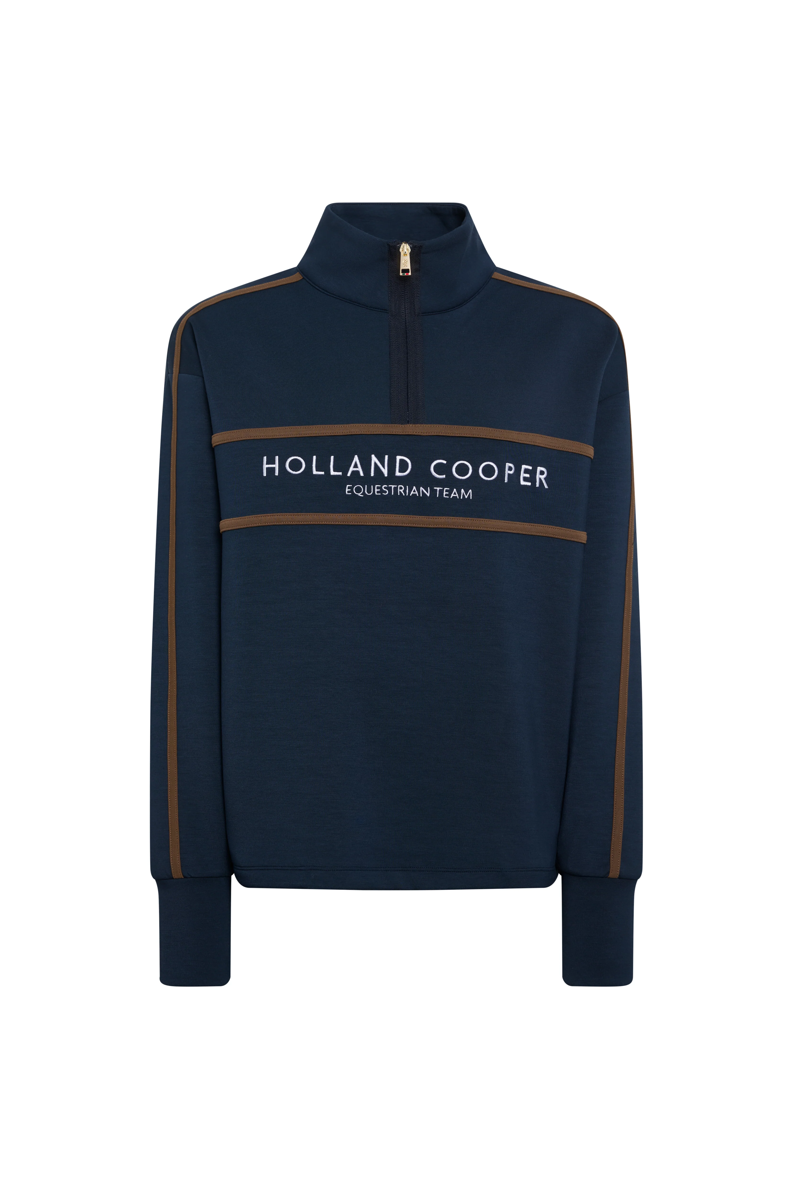 Equestrian Quarter Zip Neck Sweat (Ink Navy) - Image 9