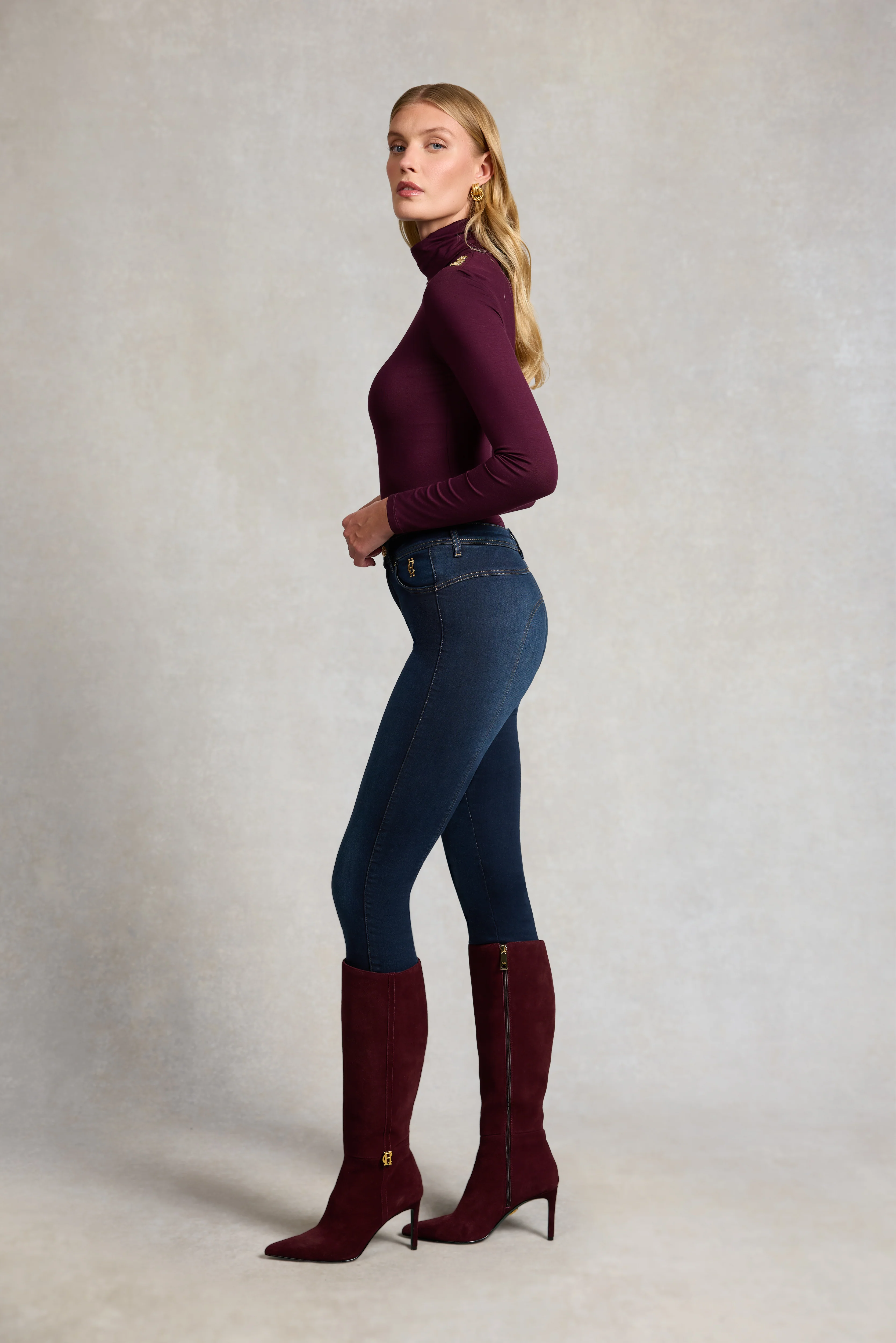 Essential Roll Neck (Burgundy) - Image 2