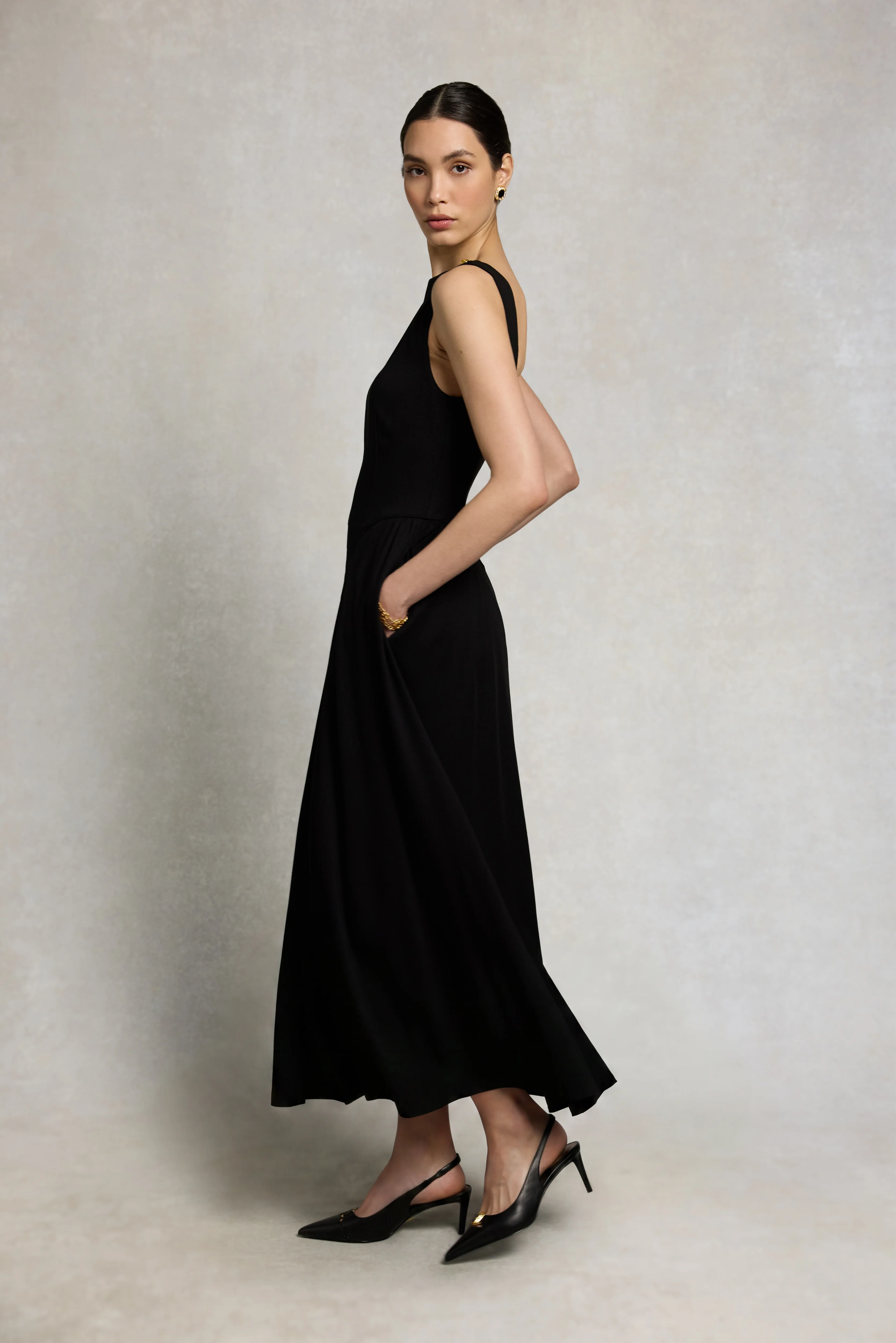 Everly Midi Dress (Black) - Image 3