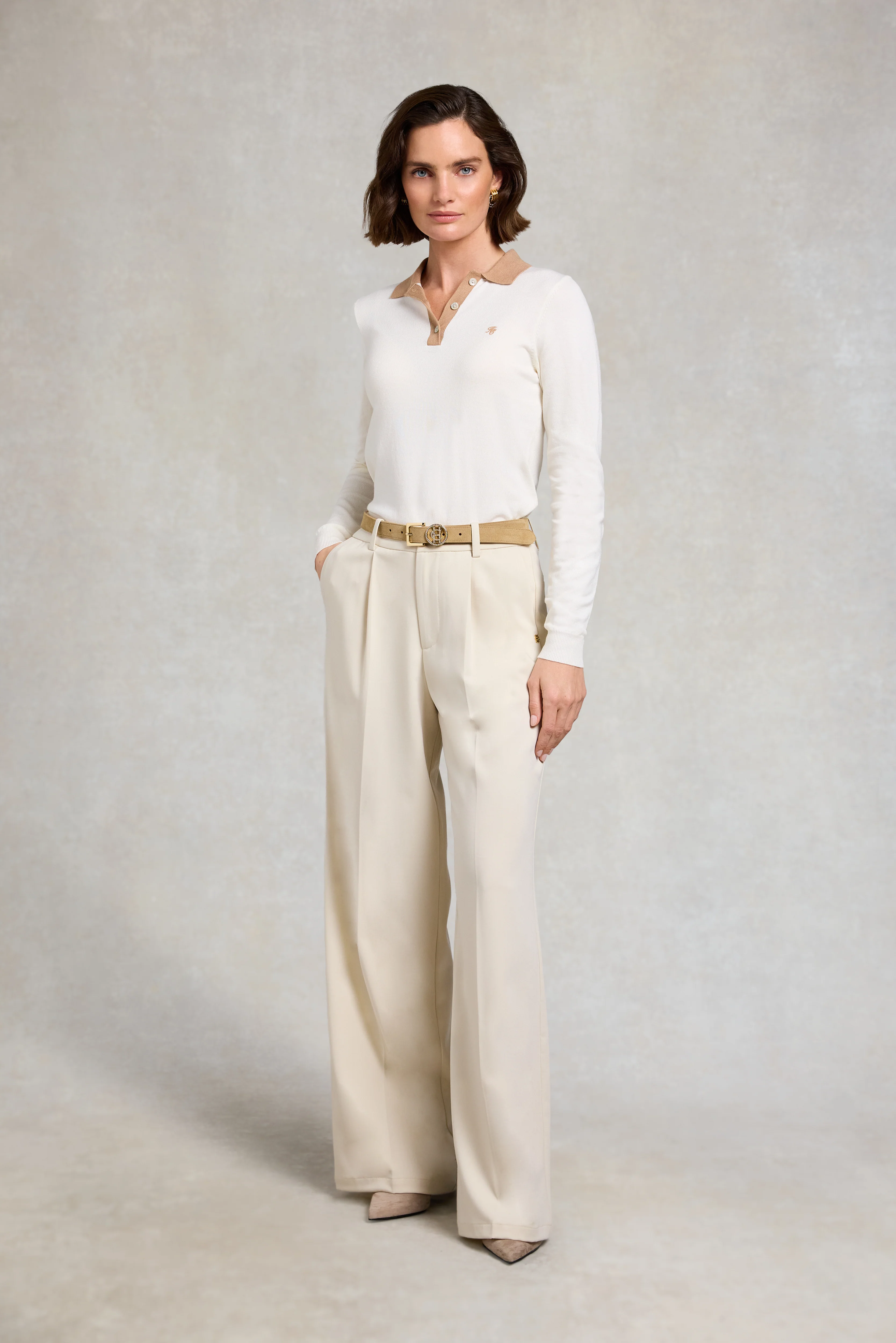 Falmouth Knitted Polo (Natural Camel) - Image 4