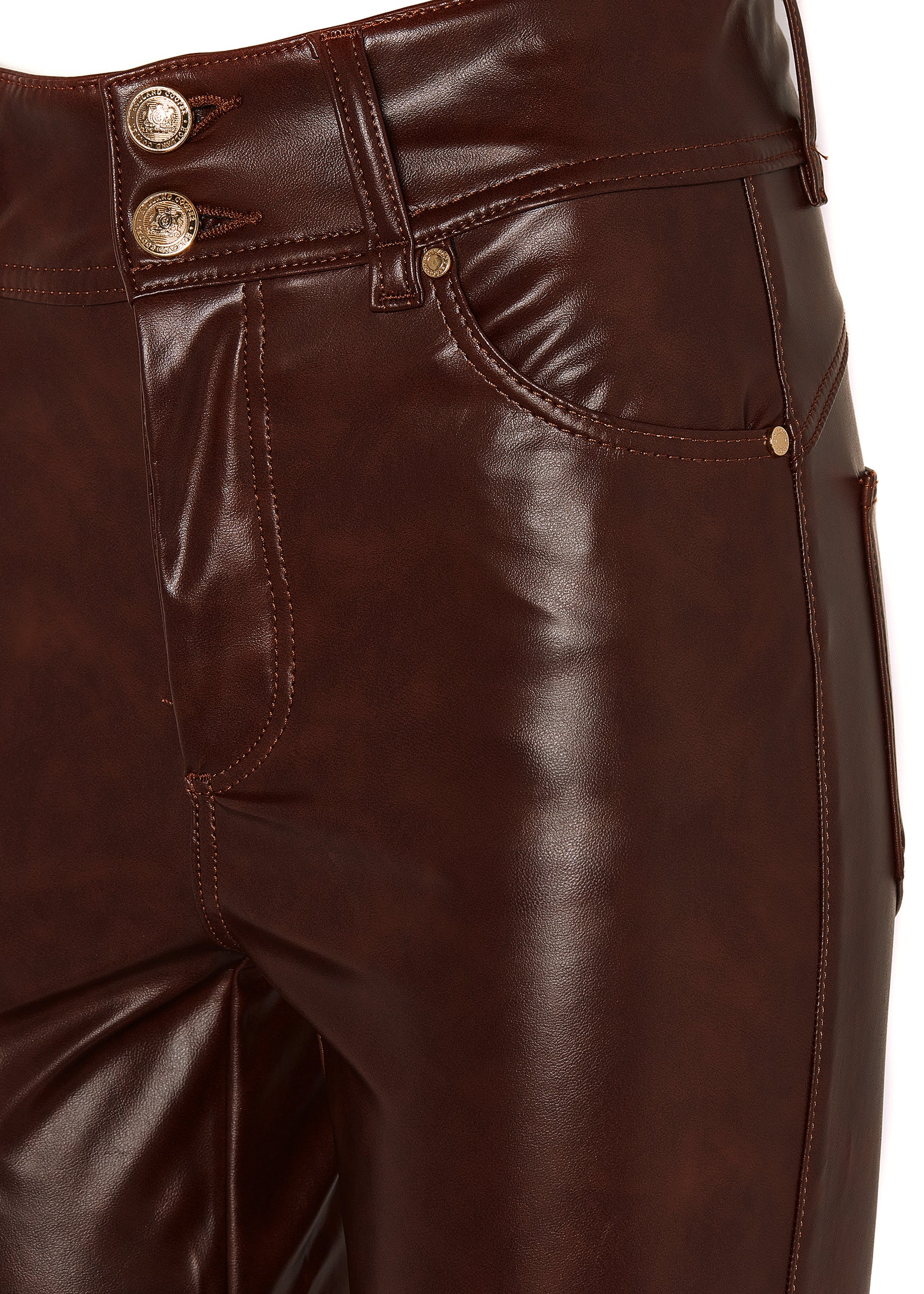 Faux Leather Skinny Jean (Burnished Tan) - Image 8