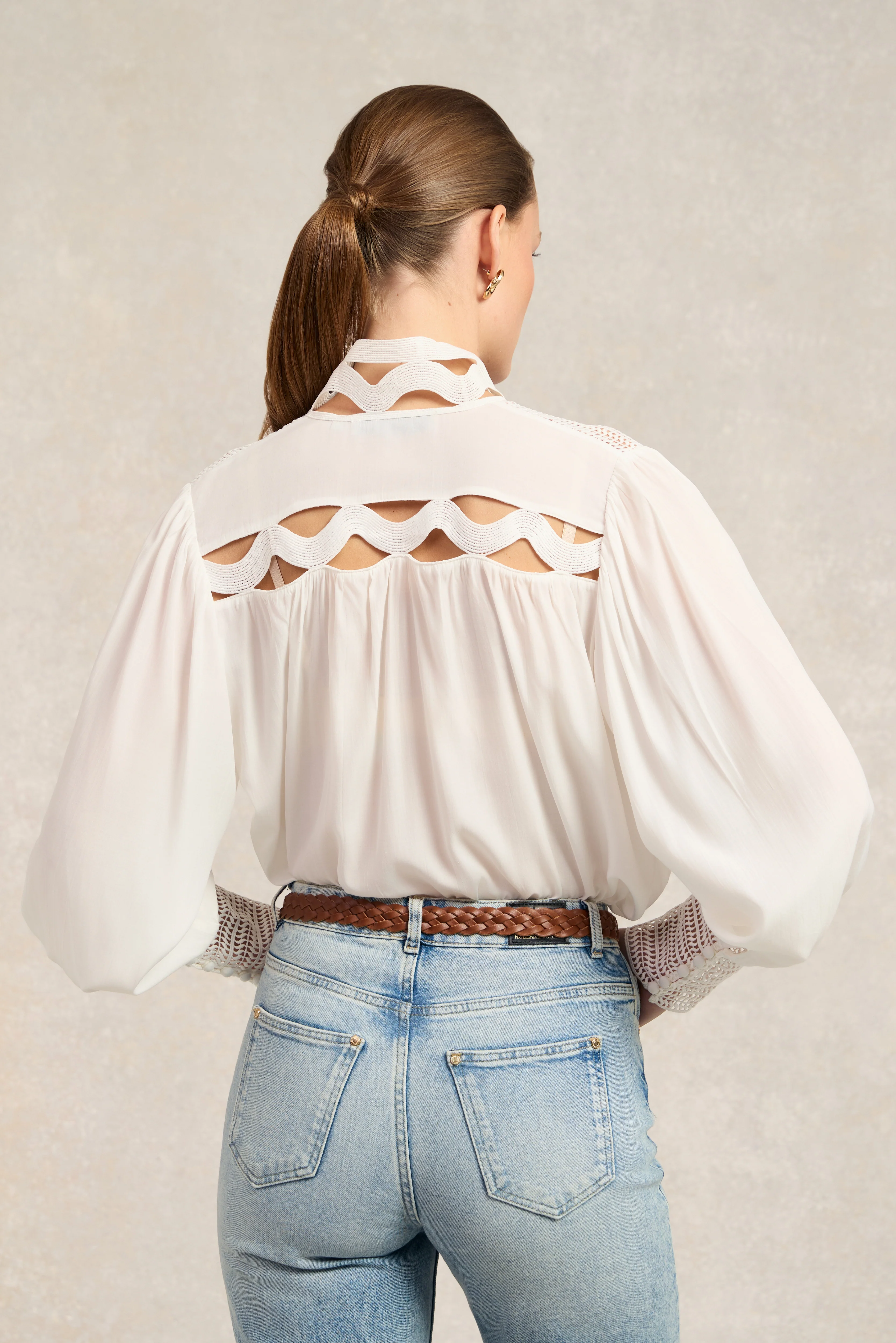 Featherton Lace Shirt (White) - Image 6