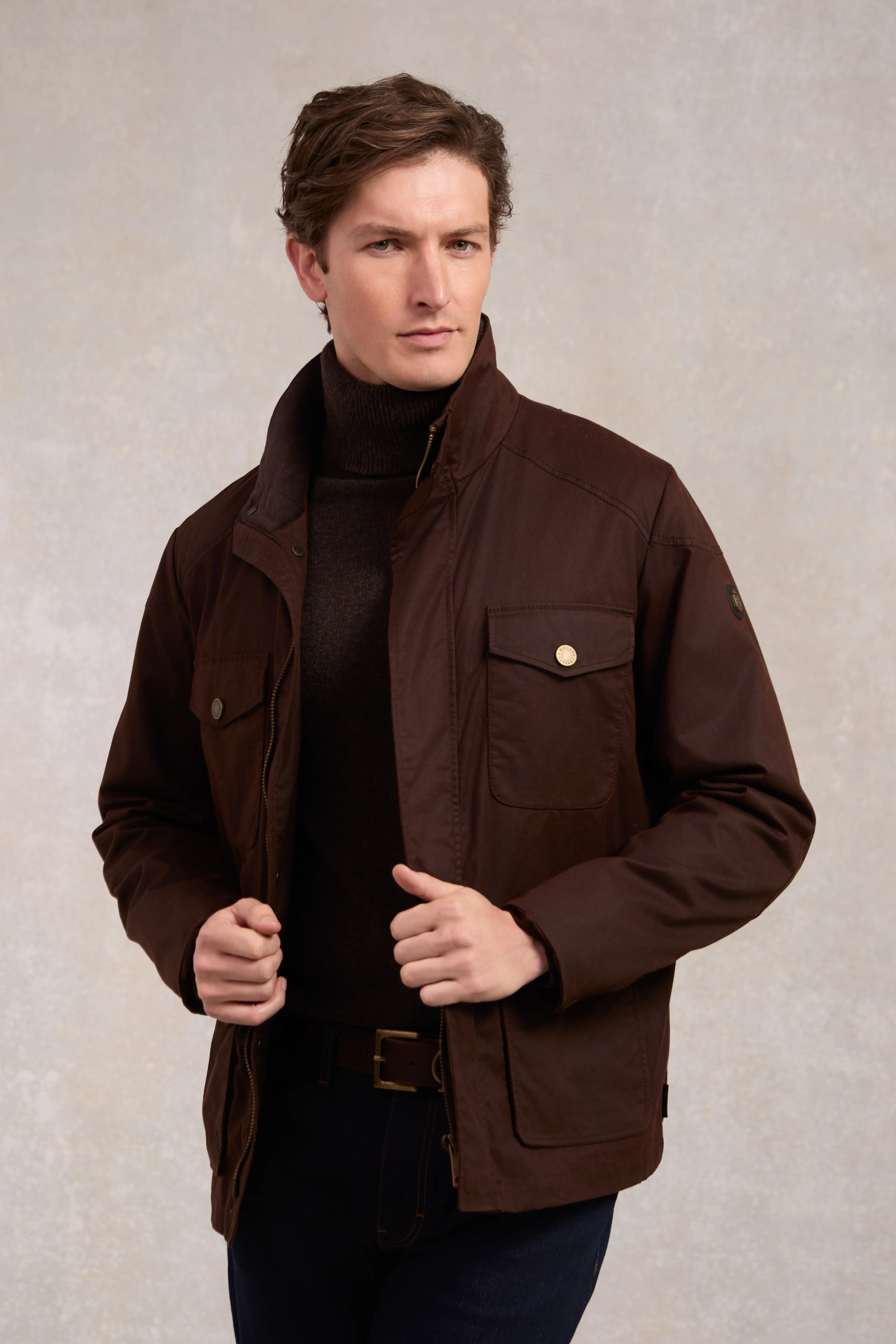 Four Pocket Wax Jacket (Chocolate) - Image 7