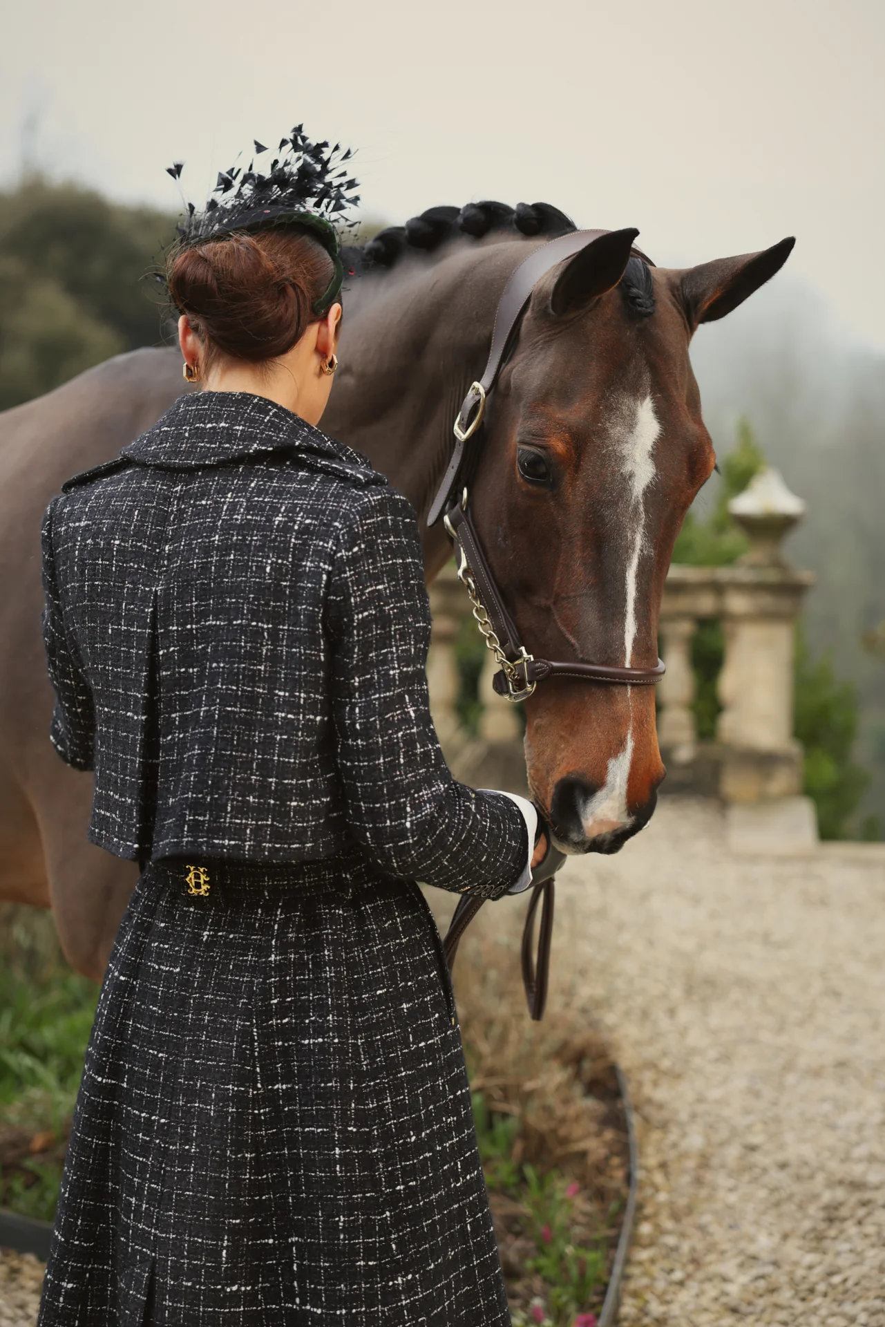 Full Length Cheltenham Trench Coat (Black & Silver Couture Tweed) - Image 6