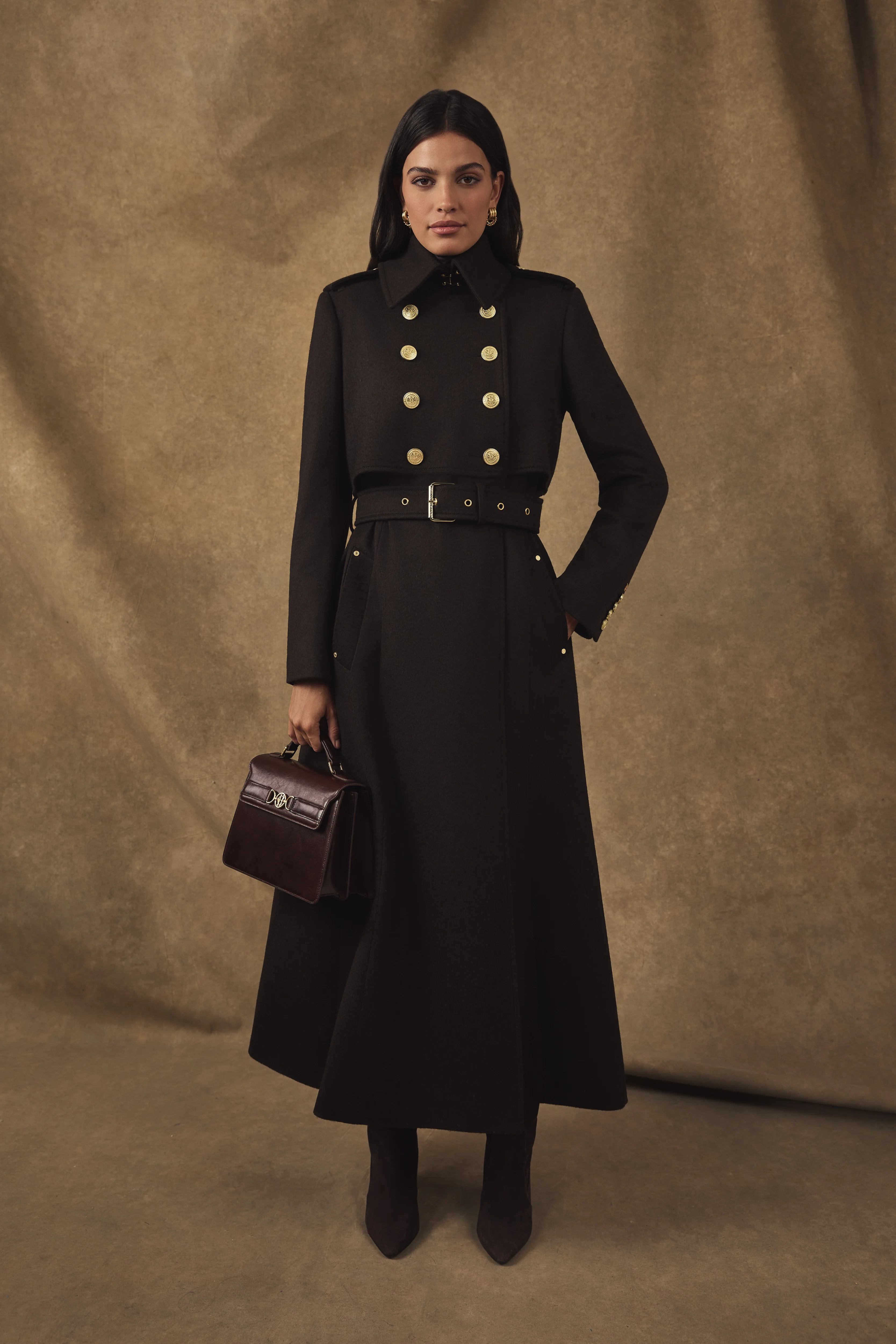 Full Length Cheltenham Trench Coat (Chocolate) - Image 2