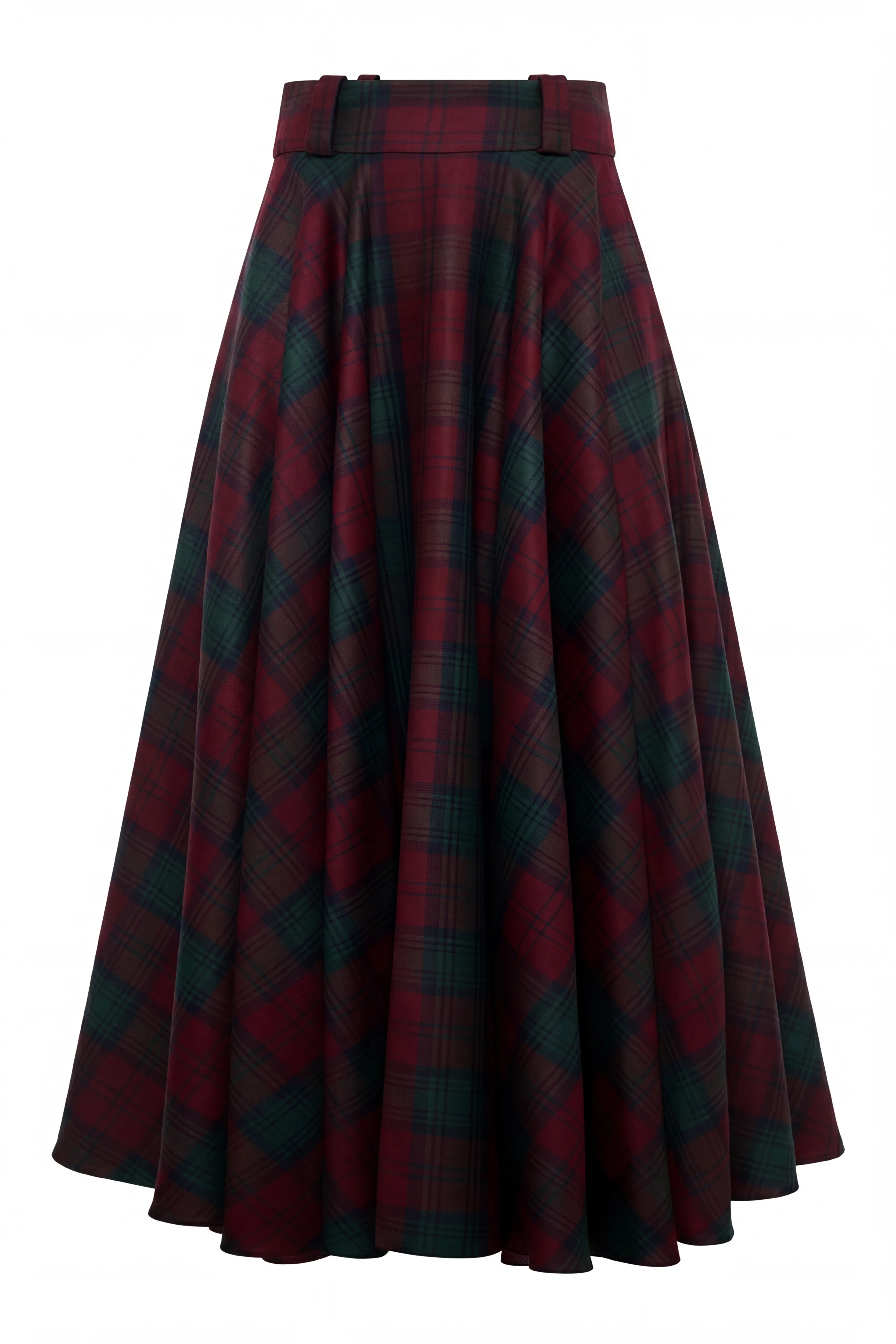 360 Maxi Tweed Circle Skirt (Mulberry Tartan) - Image 7