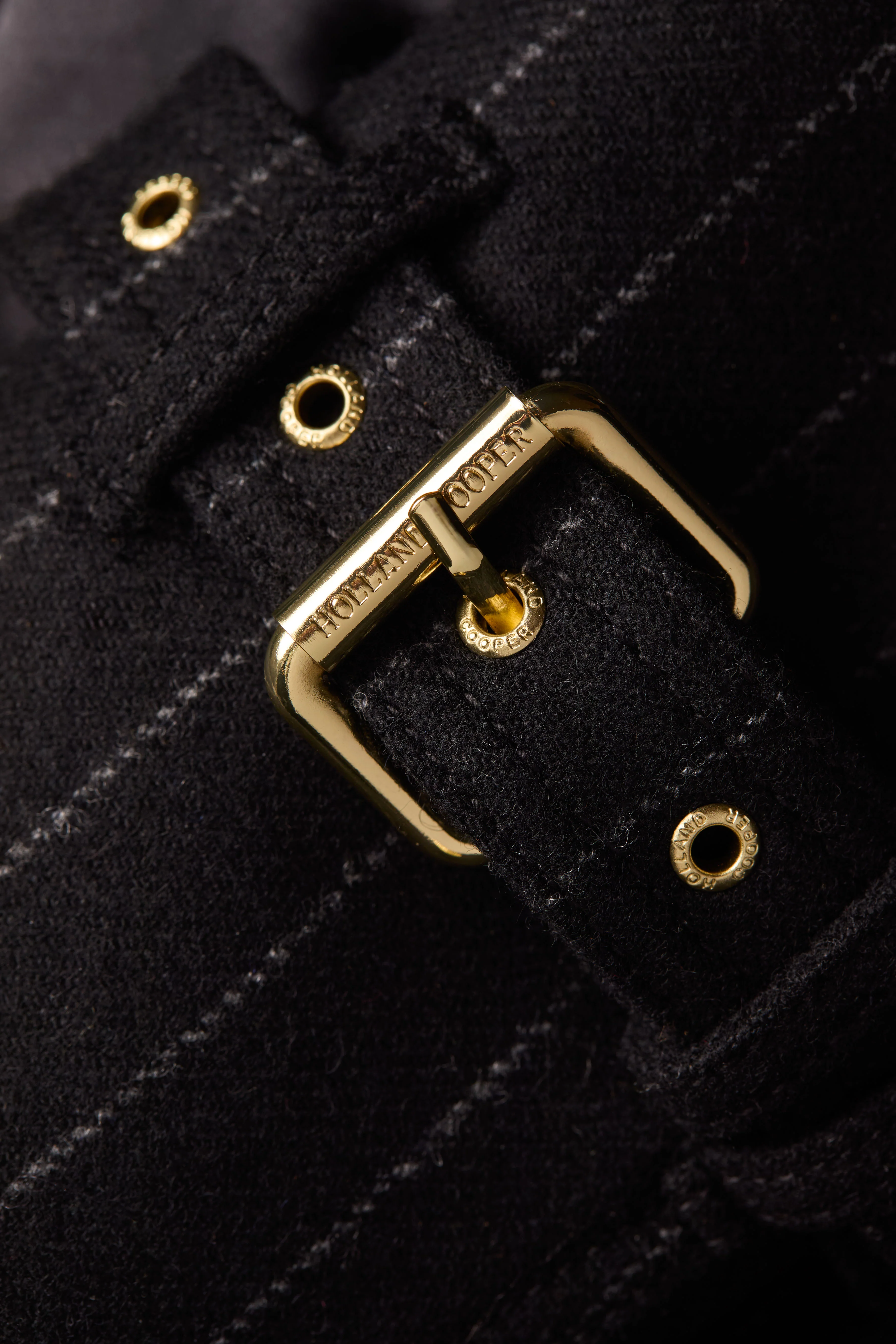 Full Length Marlborough Trench Coat (Black Pinstripe) - Image 11