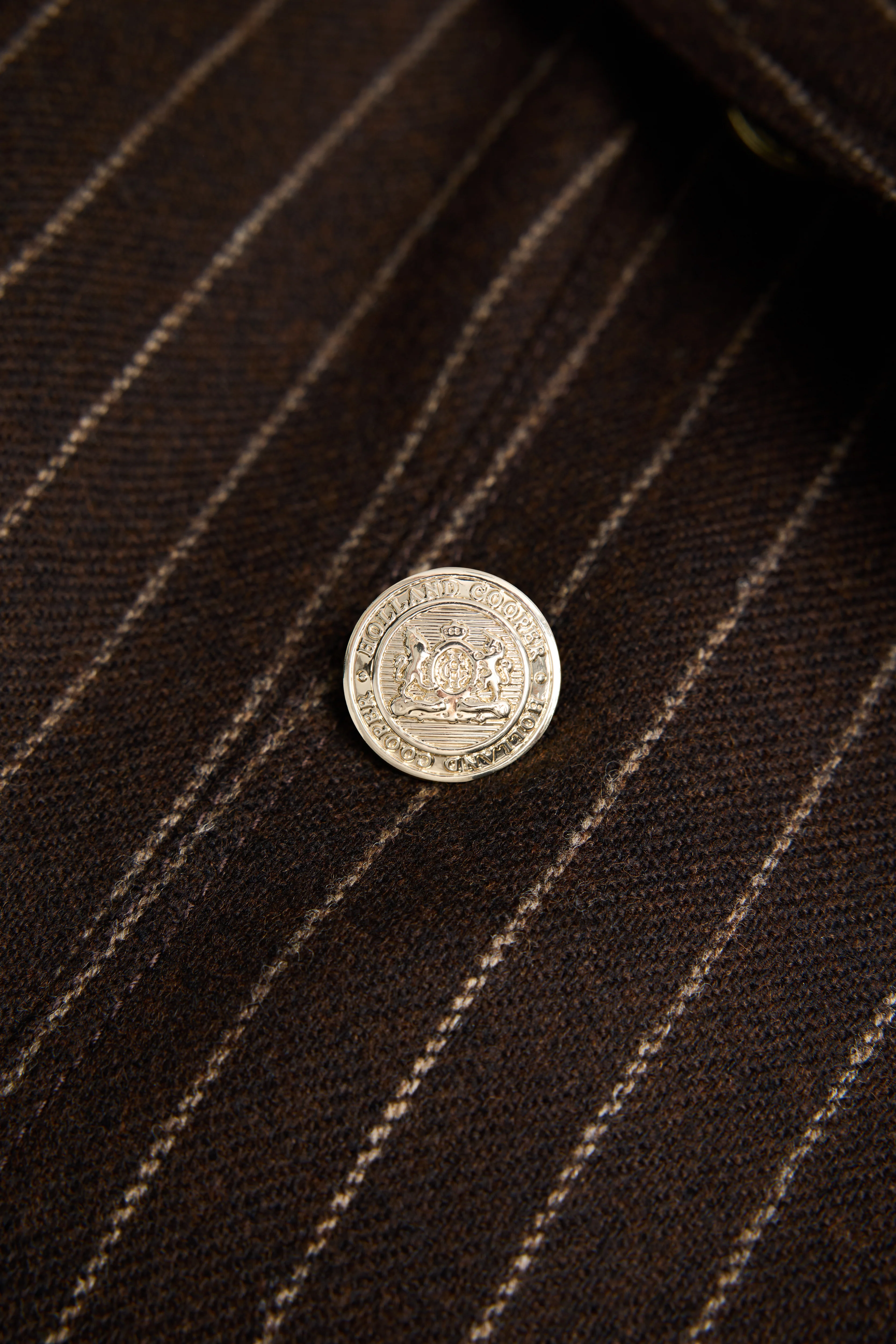 Full Length Marlborough Trench Coat (Chocolate Pinstripe) - Image 8