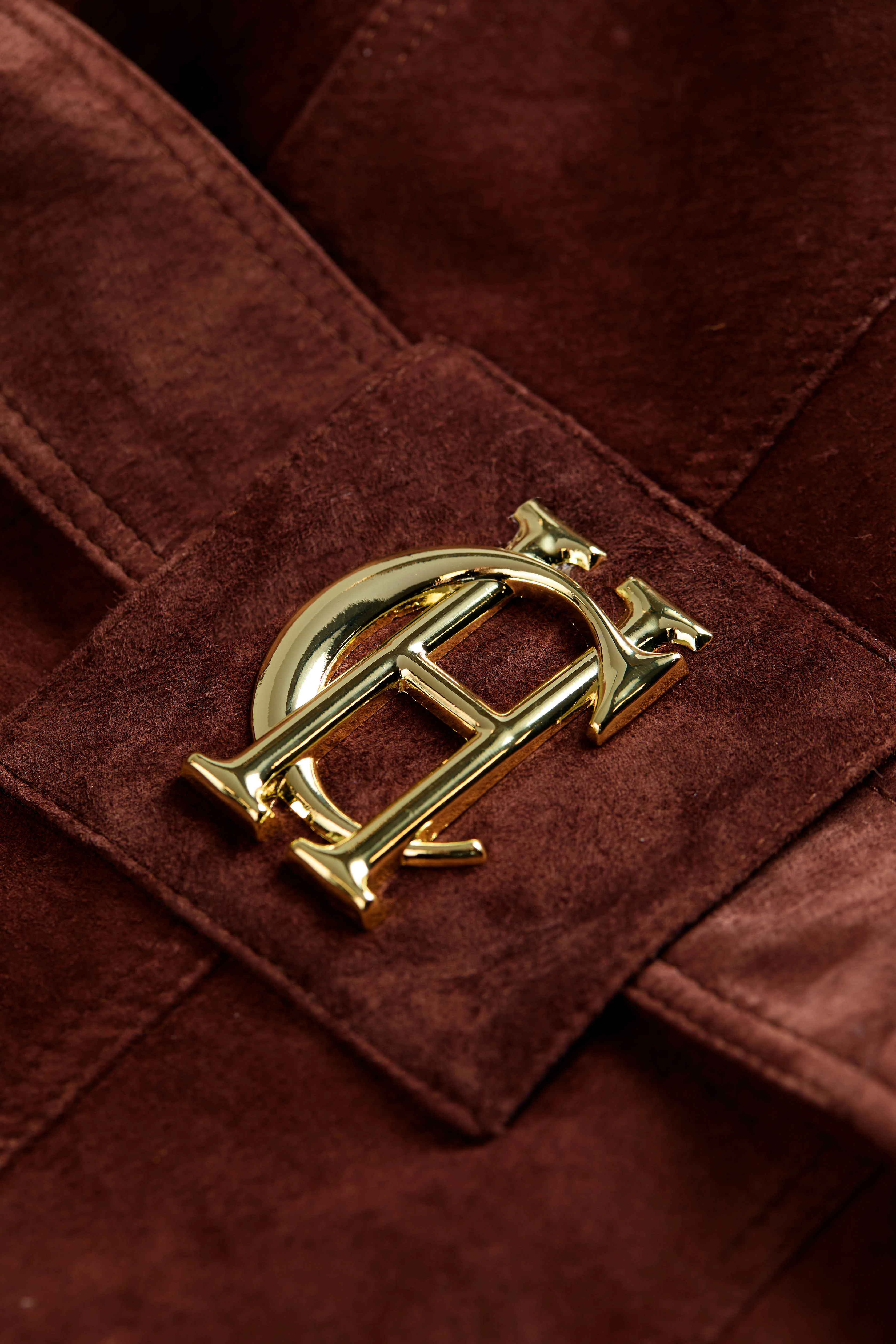 Full Length Marlborough Trench Coat (Chocolate Suede) - Image 9