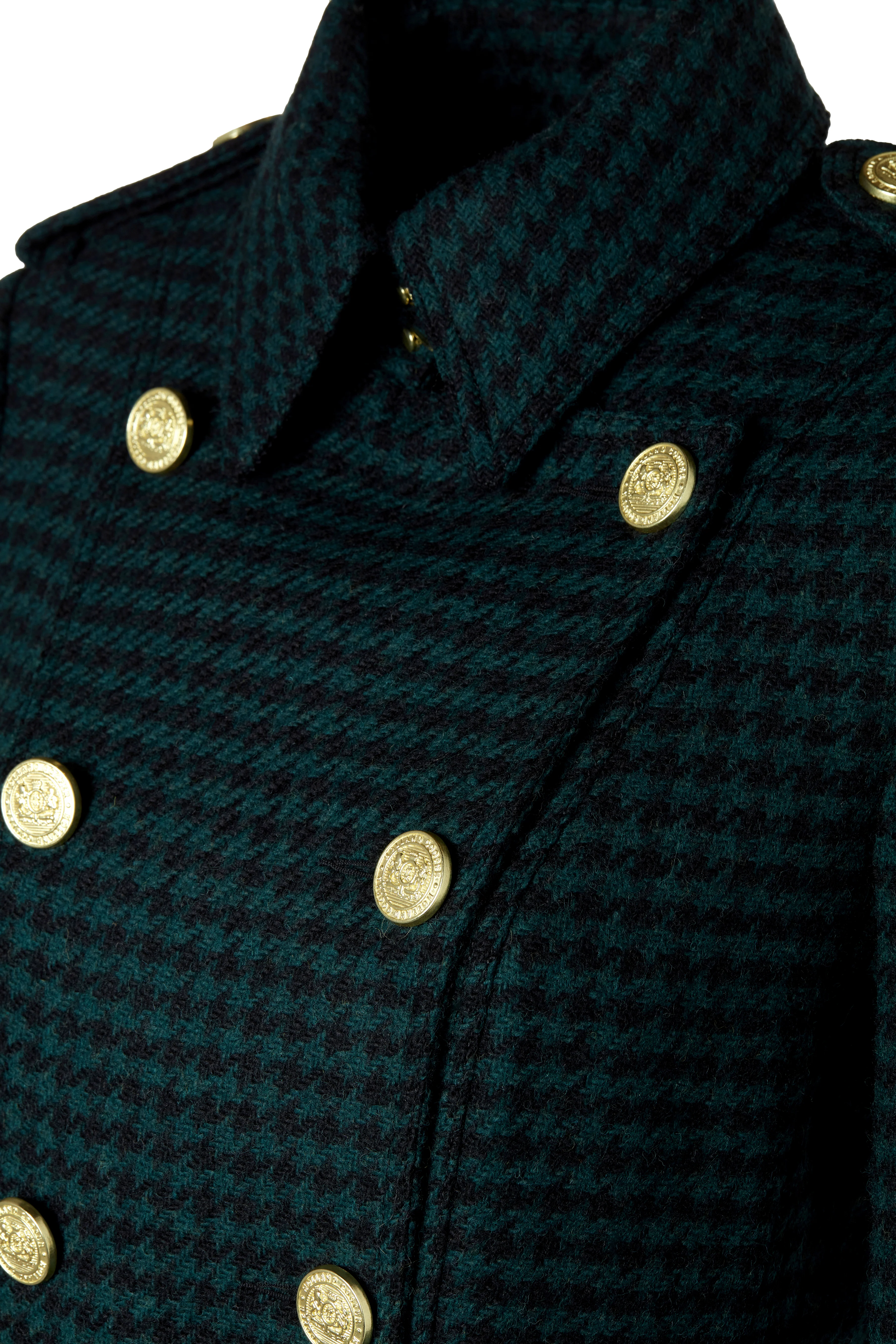 Full Length Marlborough Trench Coat (Emerald Houndstooth) - Image 12